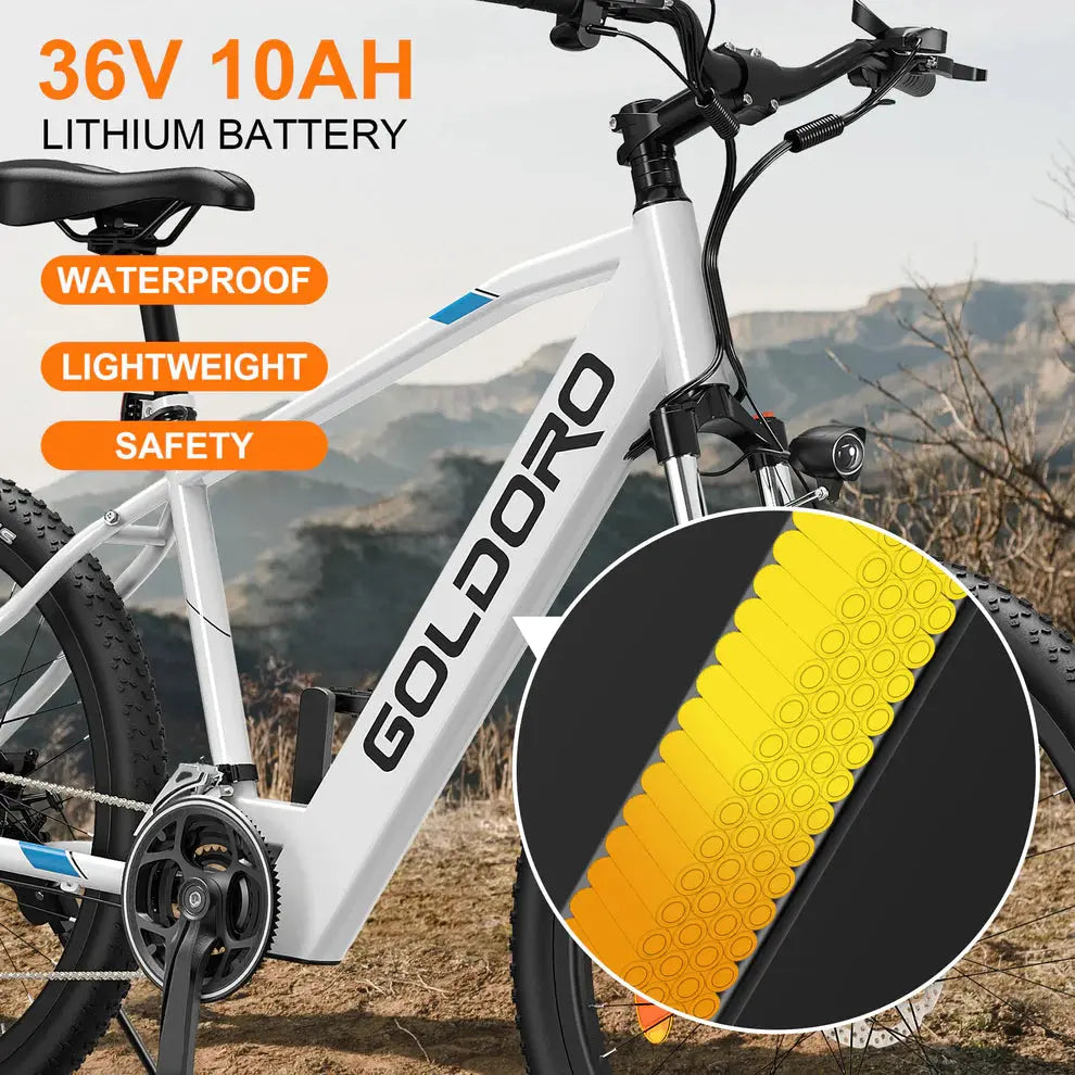 Goldoro Electric Bike 26" X7 Aluminum Alloy Mountain Bike, 350W/36V, MAX 17.4 MPH, 21 speed - ProMounts