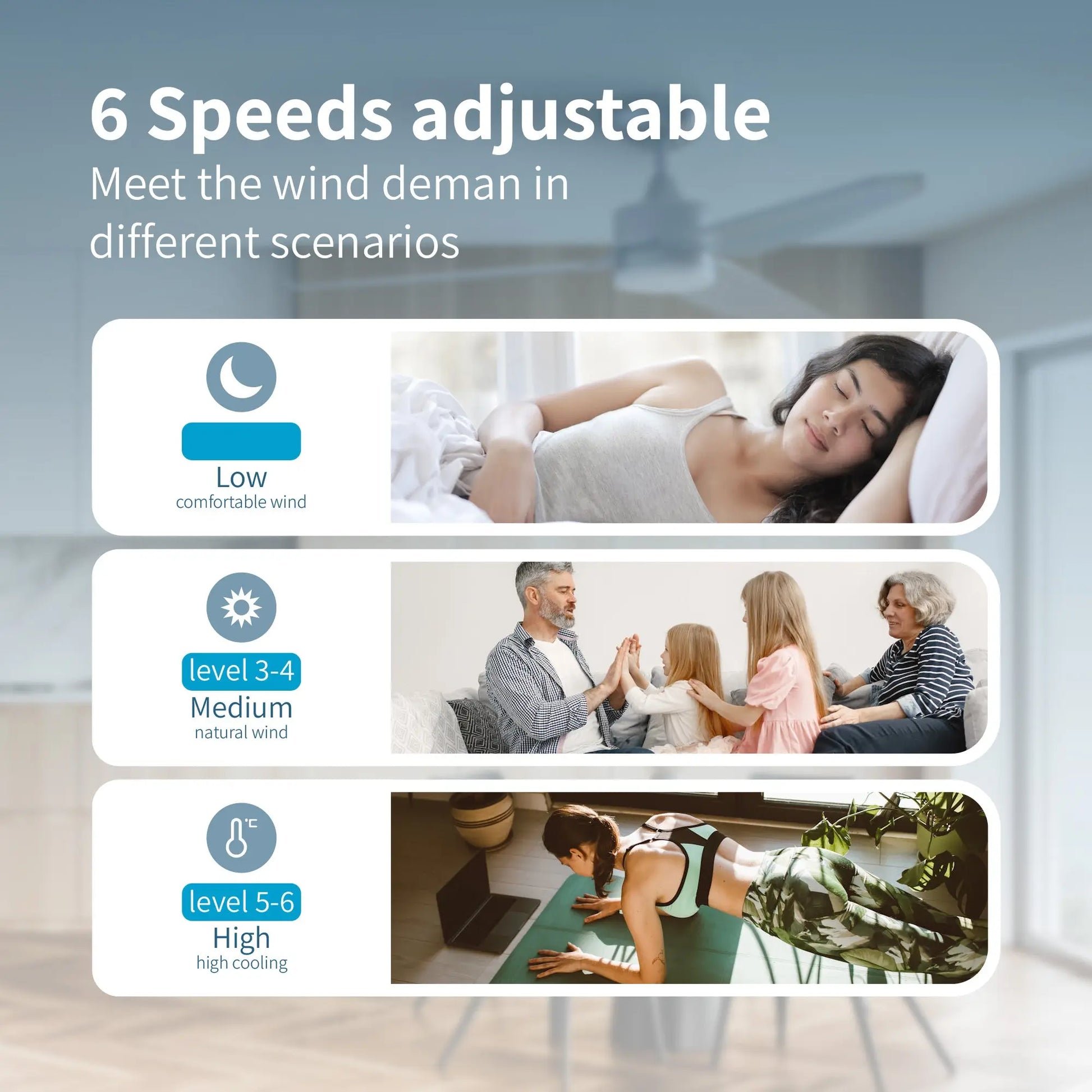 ProMounts 52 in. WiFi 3-Blade Smart Ceiling Fan with Reversible Motor, 6 Speeds and 3 Color Temperatures, App Control, Satin Nickel - ProMounts