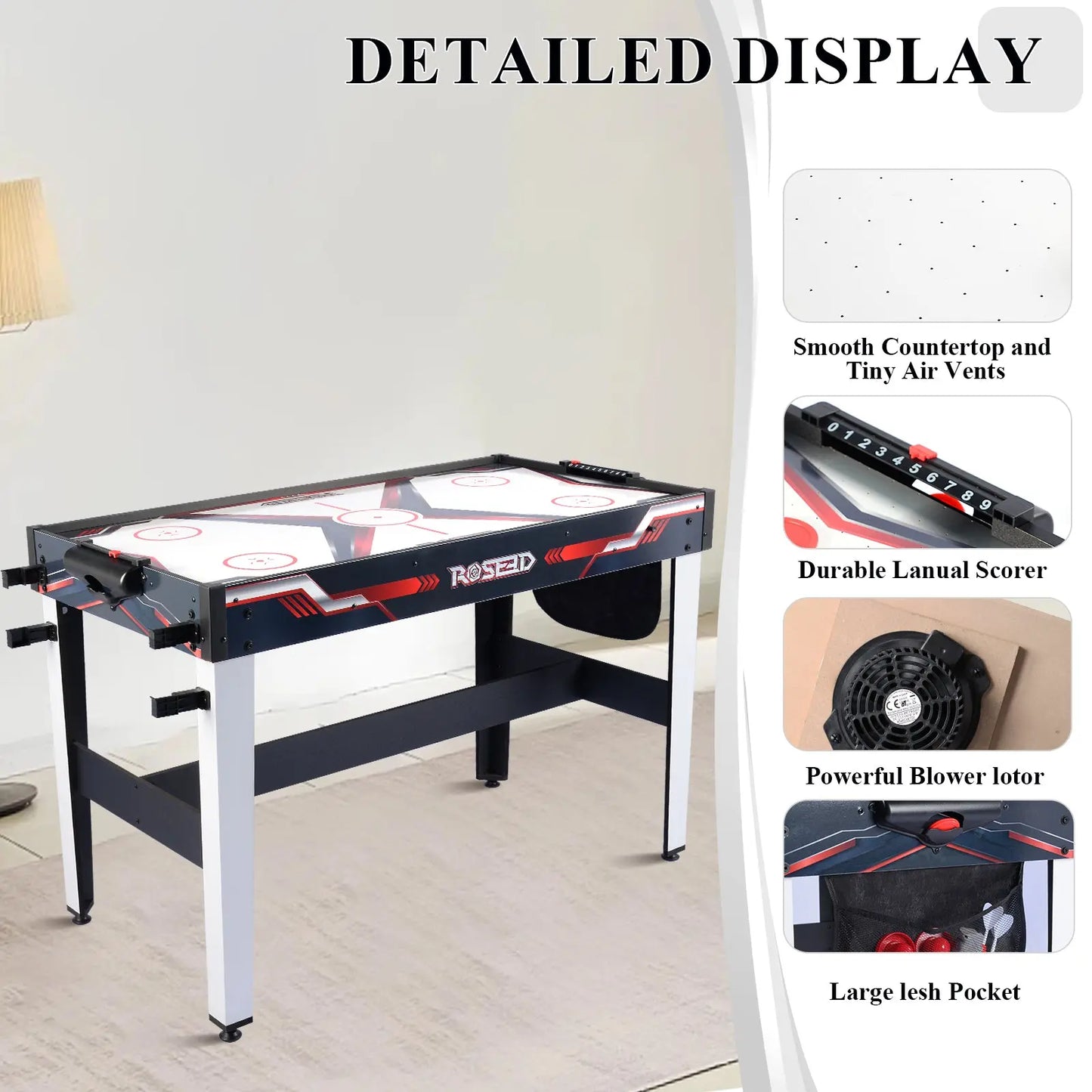 ProMounts 4 in 1 Combo Game Table, including Air Hockey, Basketball, shooting and darts (GS-GT-1430) ProMounts