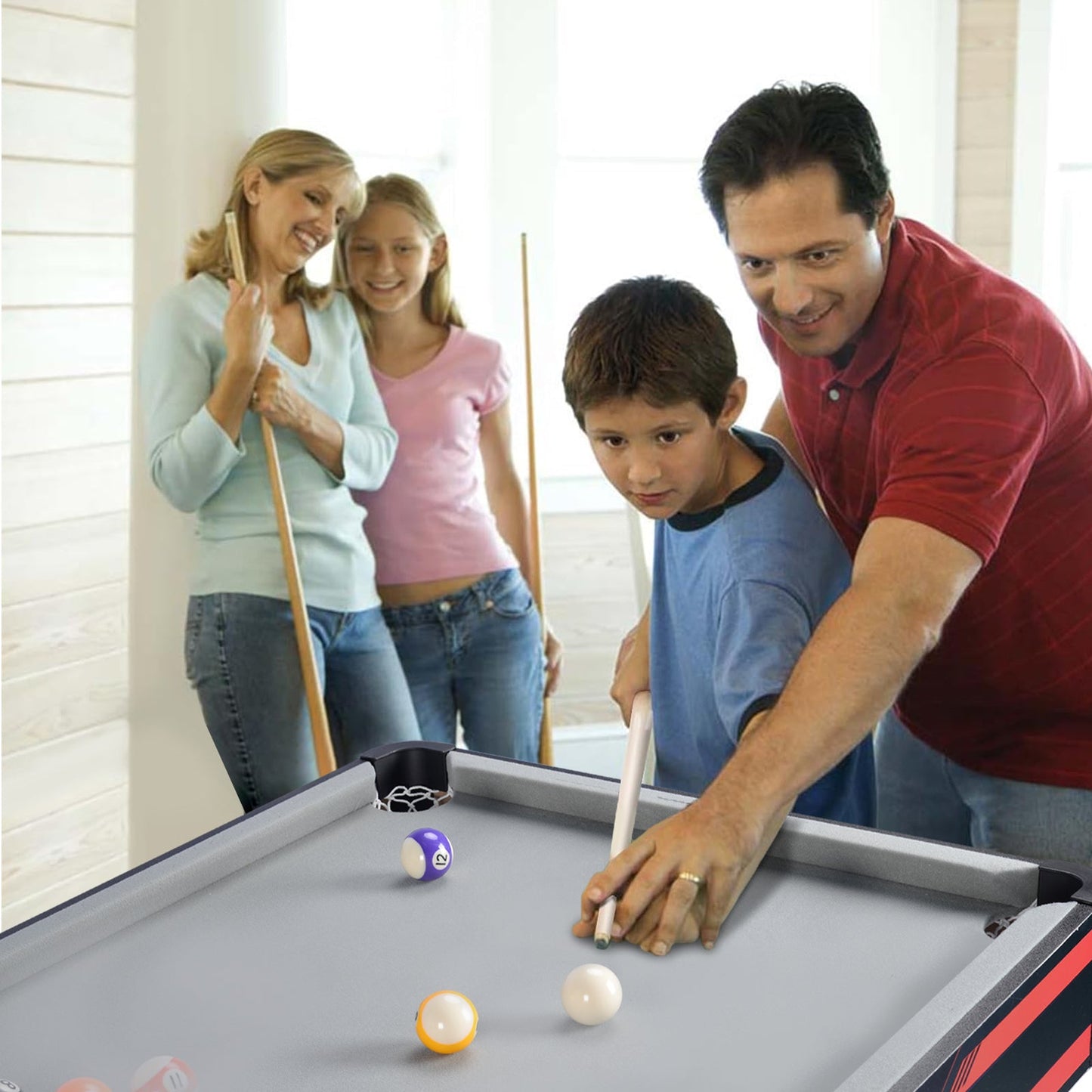ROSEED 48" Complete Set Pool Table, Compact Size with Premium Velvet Tabletop and Solid Cue Sticks (GS-BT-2355) ProMounts