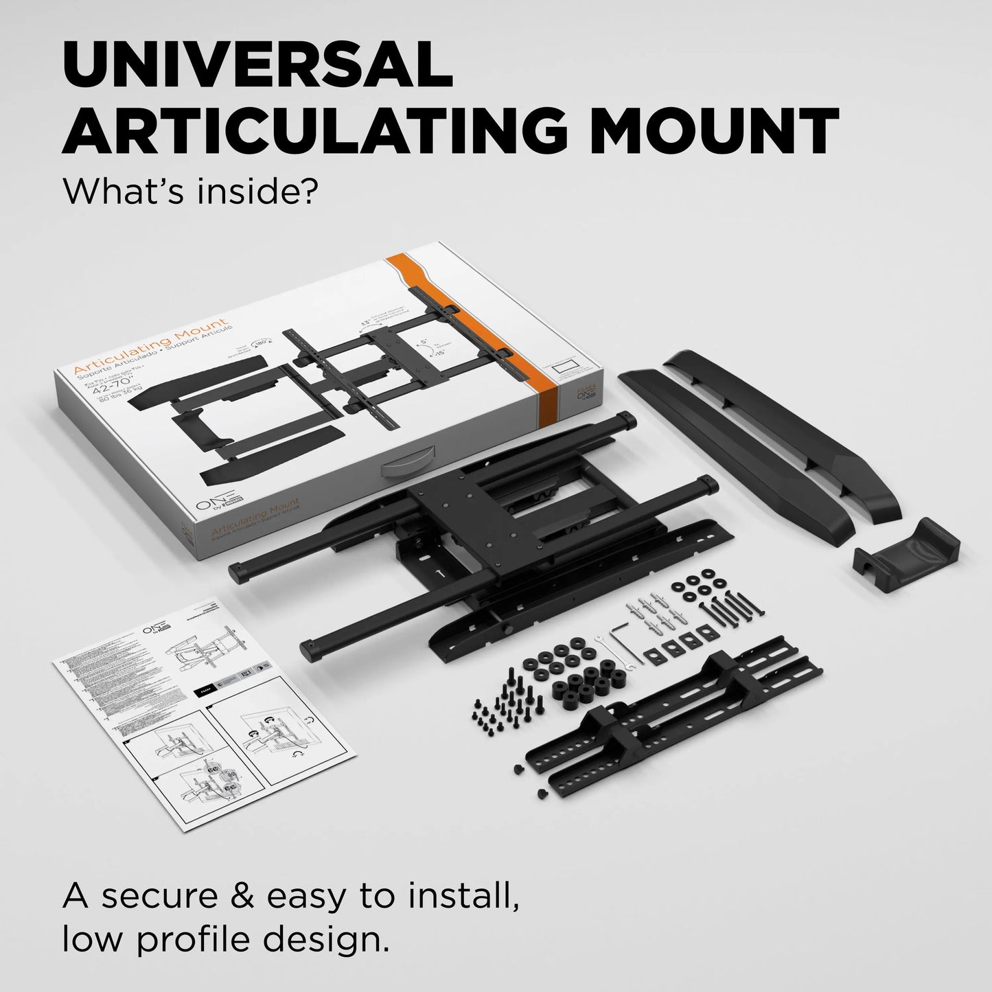 ProMounts Premium Articulating / Full Motion TV Wall Mount For 42" to 75" TVs Up to 90lbs (FSA64) - ProMounts