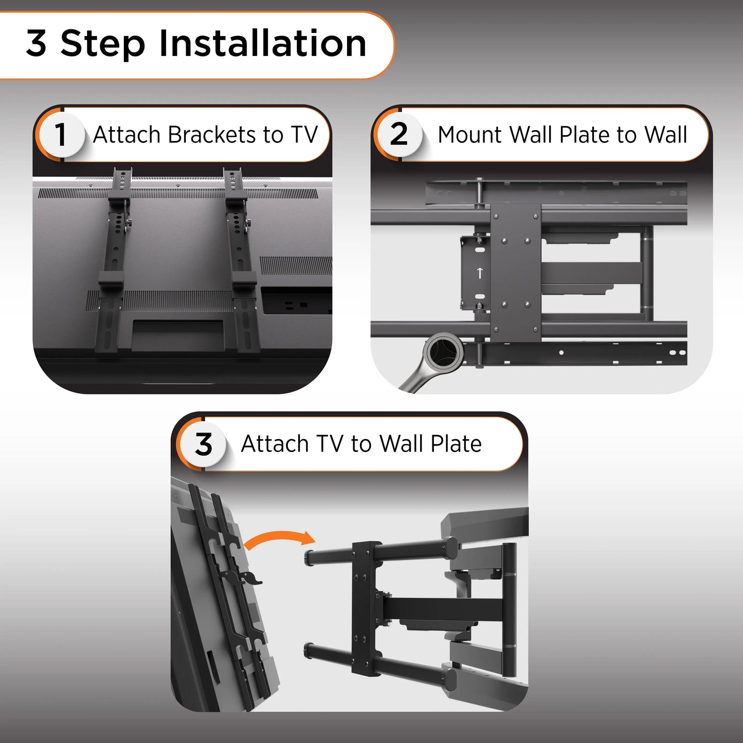 ProMounts Premium Articulating / Full Motion TV Wall Mount For 42" to 75" TVs Up to 90lbs (FSA64) - ProMounts