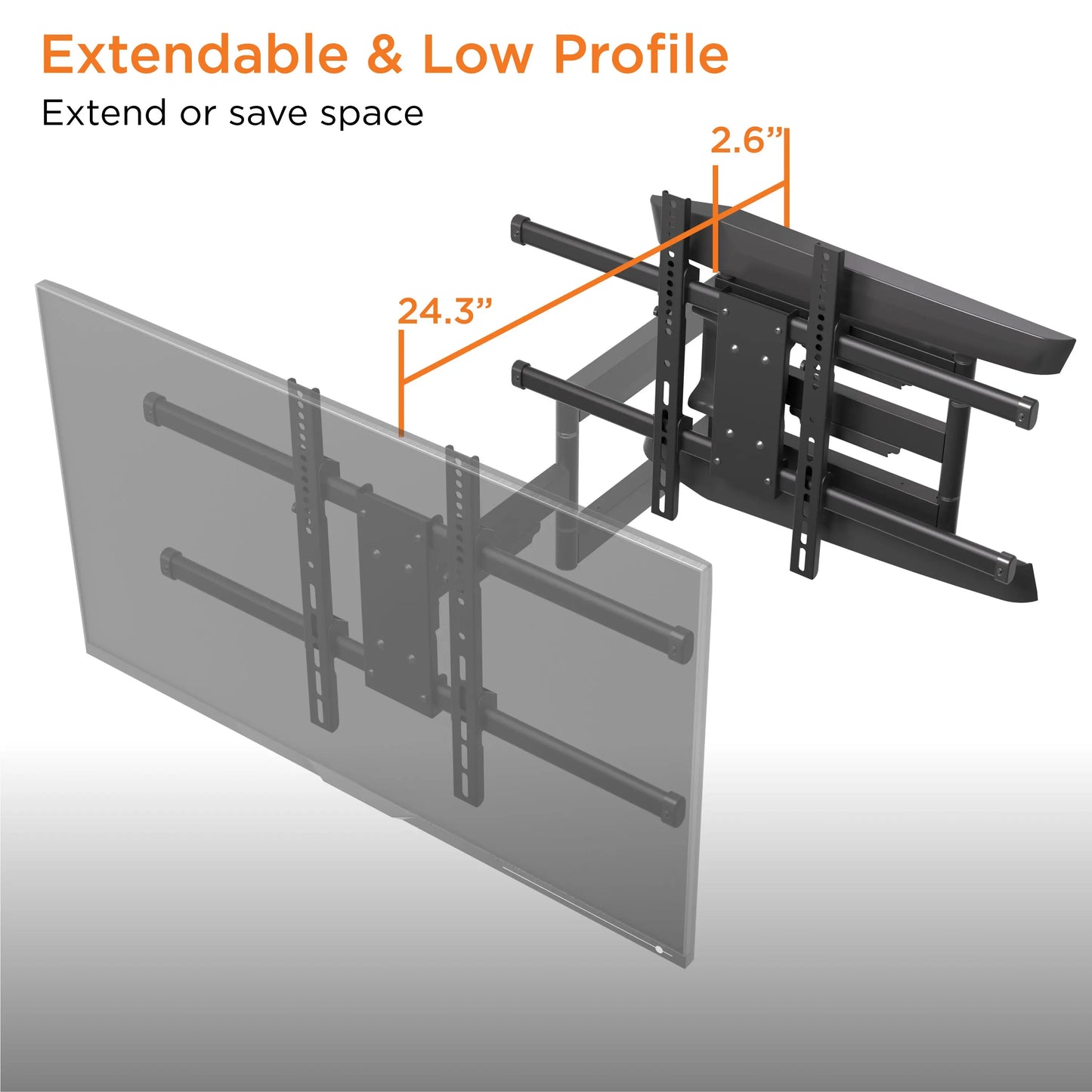 ProMounts Premium Articulating / Full Motion TV Wall Mount For 42" to 75" TVs Up to 90lbs (FSA64) - ProMounts