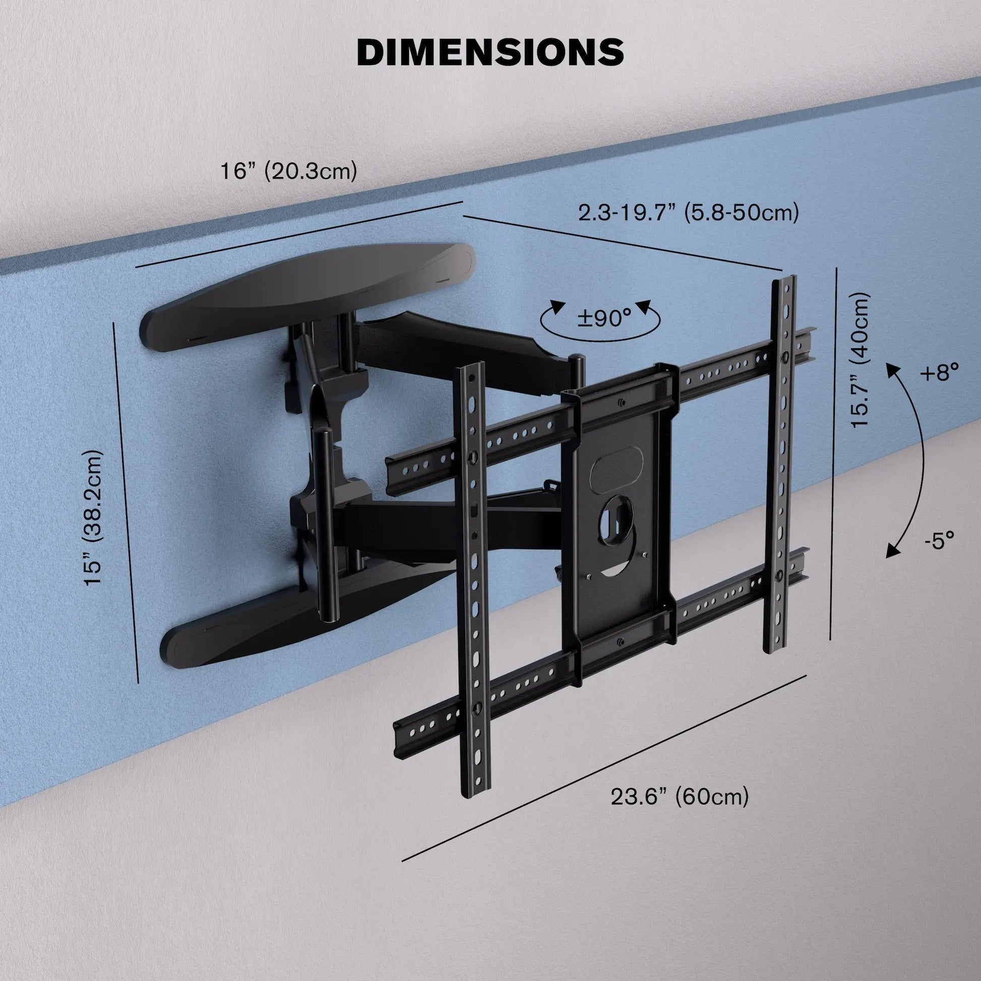 ProMounts Full Motion / Articulating TV Wall Mount for 42" to 85" TVs Holds Up to 100lbs (MA641) - ProMounts