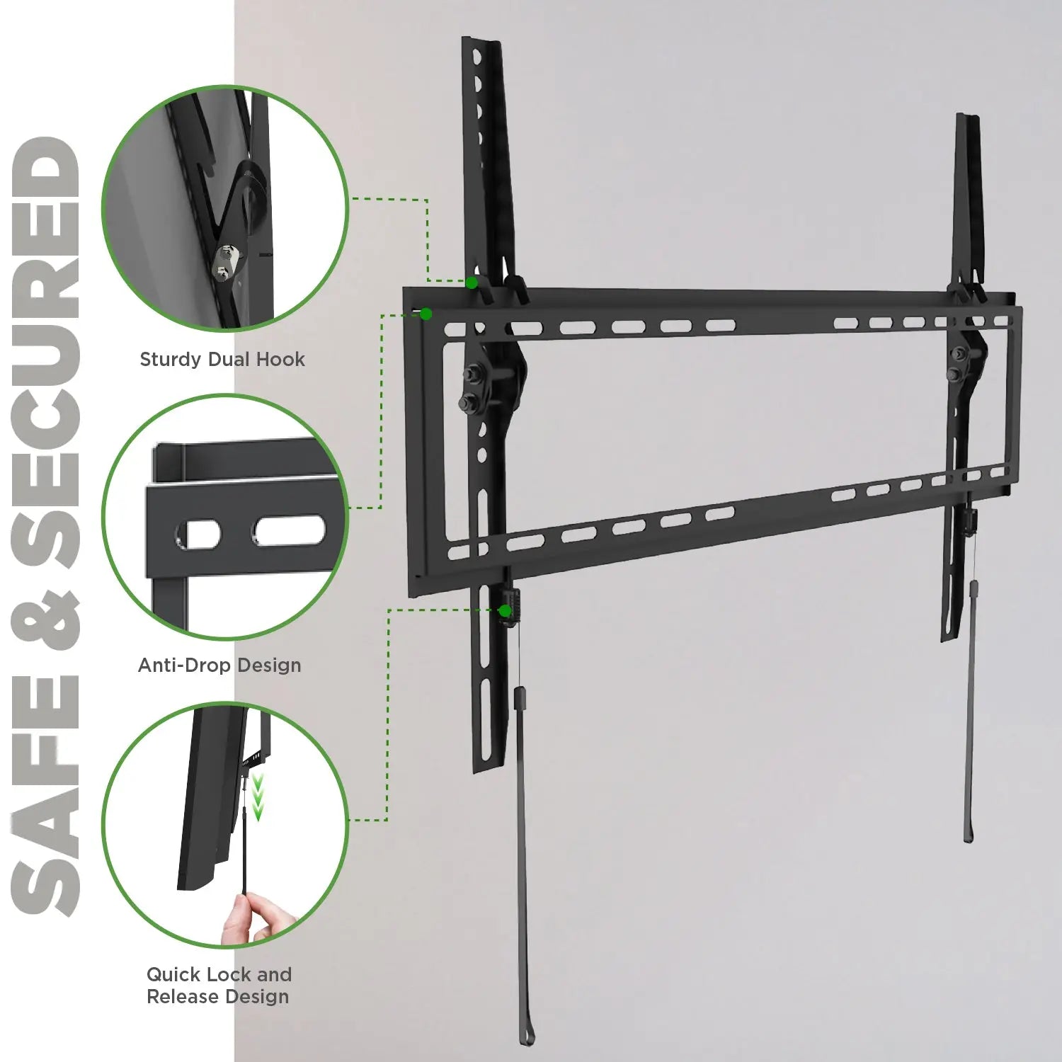 ProMounts Tilting TV Wall Mount Kit (Mount, HDMI, Screen Cleaner) For 42" to 75" TVs Holds up to 75lbs (MT643) ProMounts