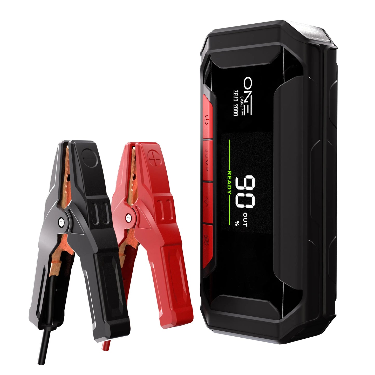 ONE Jump Starter 2000A Peak Battery Pack, Ultrasafe Car Battery Jumpstarter, 12V Jump Box for Battery up to 8.5L Gas/6L Diesel Engine, Battery Booster 65W Fast Charger, Portable Hard Case/Dust Tight(OAJS-2001) - ProMounts