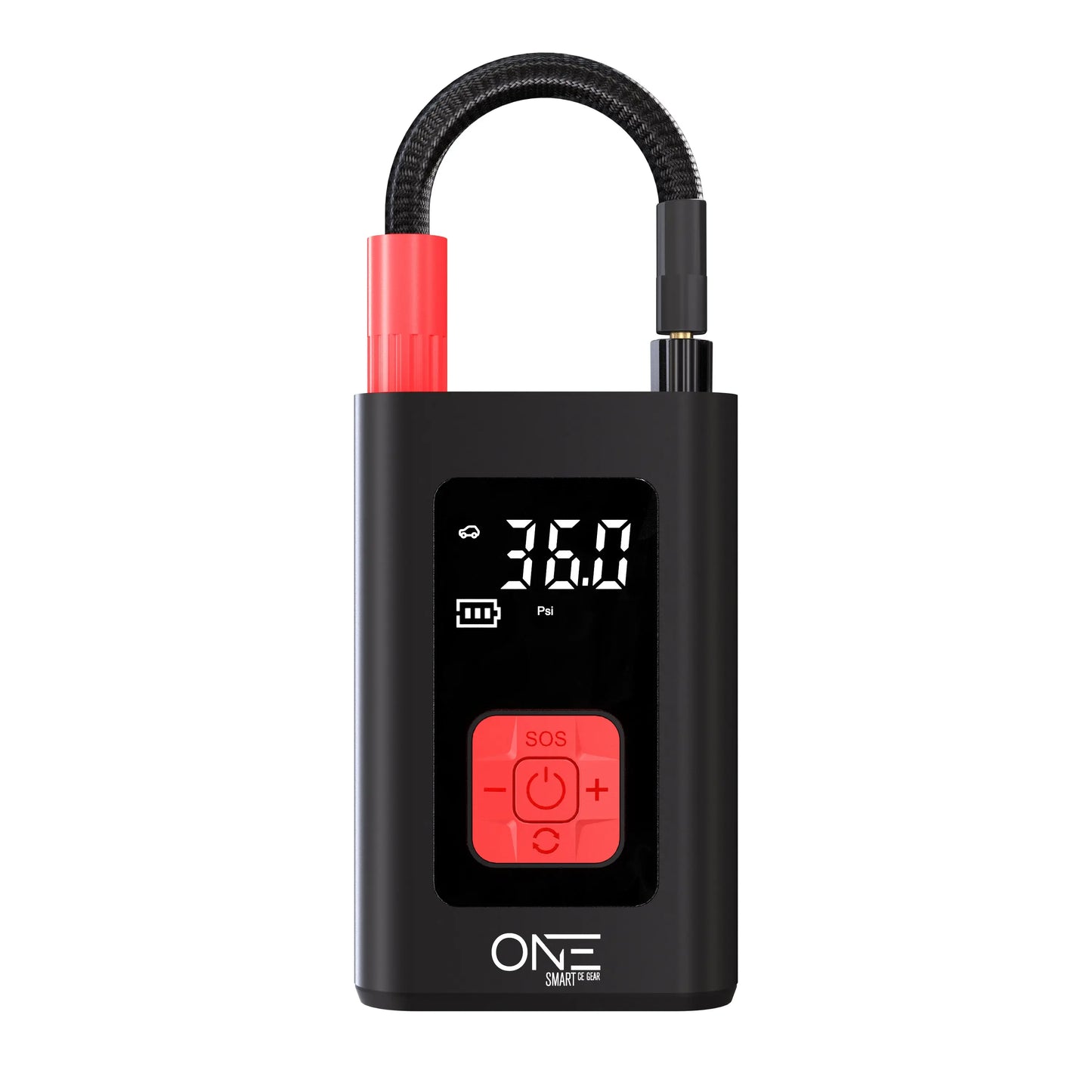 ONE Tire Inflator Portable Air Compressor, 150PSI Portable Air Pump, Accurate Pressure LCD Display, Digital Electric Tire Pump for Cars, Bikes, Motor Bikes and Balls, Long Lasting 5200mAh/7.4V battery - ProMounts