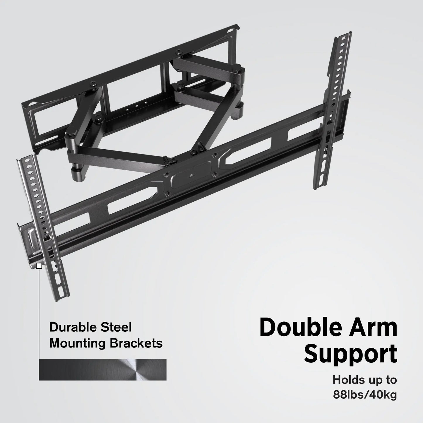 ProMounts Articulating/Full Motion Heavy Duty TV Wall Mount for 37-80 Inch LED, LCD Plasma Flat and Curved TV Screens Holds Up to 88 lbs, Max VESA 600x400 (OMA6403) - ProMounts
