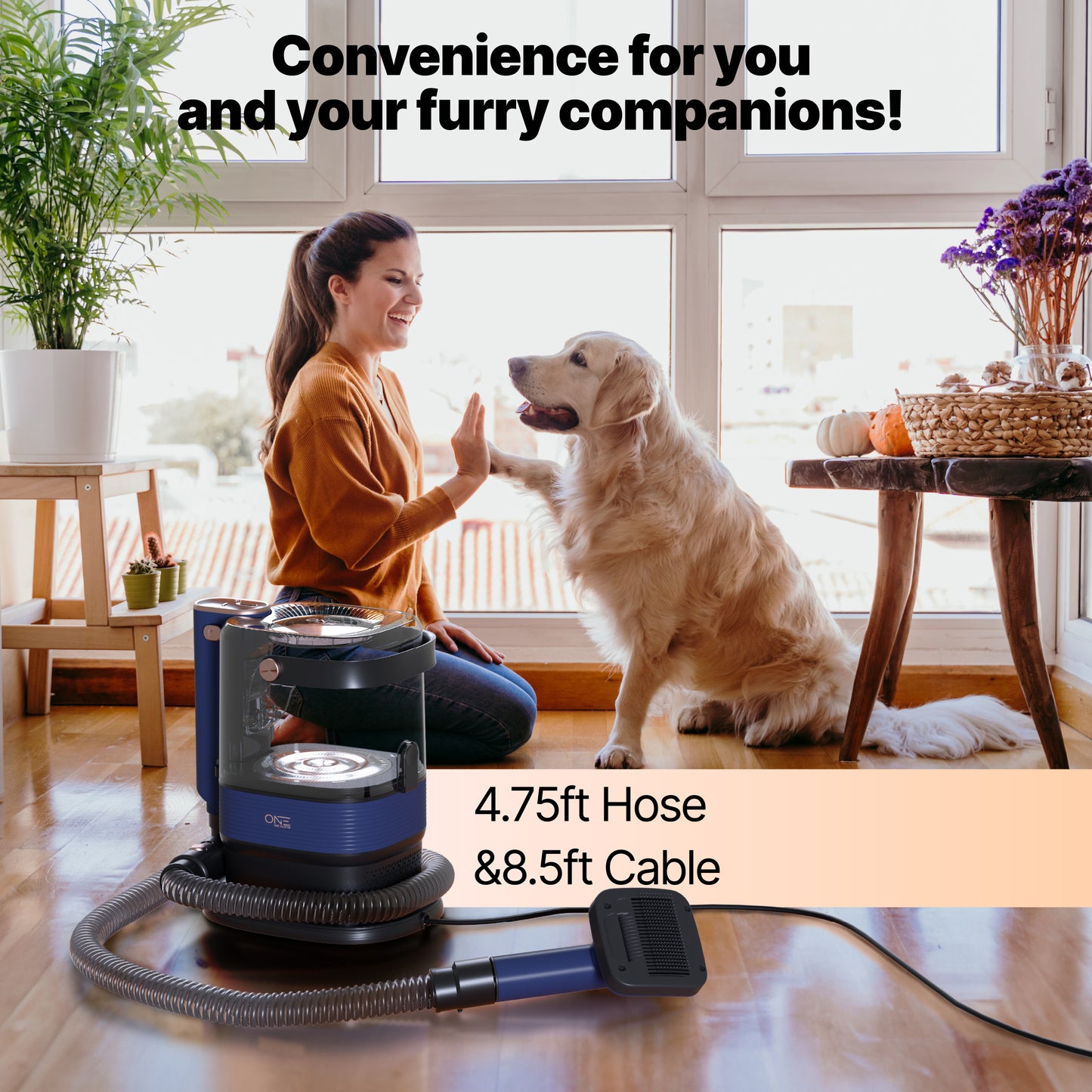 ONE Premium Dog Grooming Kit, Pet Grooming Vacuum & Dog Clippers & Dog Brush for Shedding with 5 Grooming and Cleaning Tools, Low Noise Dog Hair Remover Pet Grooming Supplies - ProMounts