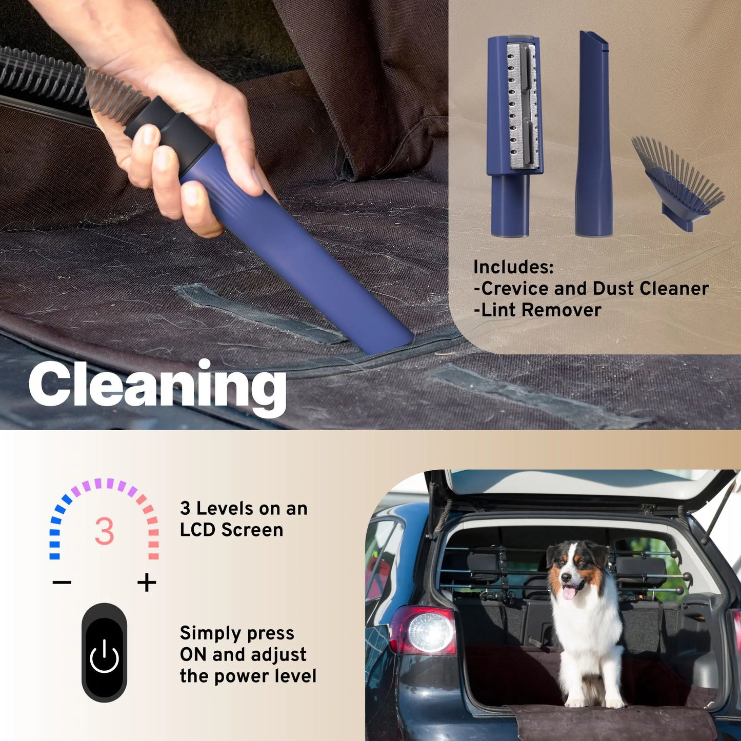 ONE Premium Dog Grooming Kit, Pet Grooming Vacuum & Dog Clippers & Dog Brush for Shedding with 5 Grooming and Cleaning Tools, Low Noise Dog Hair Remover Pet Grooming Supplies - ProMounts