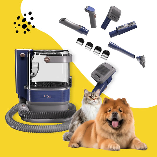 ONE Premium Dog Grooming Kit, Pet Grooming Vacuum & Dog Clippers & Dog Brush for Shedding with 5 Grooming and Cleaning Tools, Low Noise Dog Hair Remover Pet Grooming Supplies - ProMounts