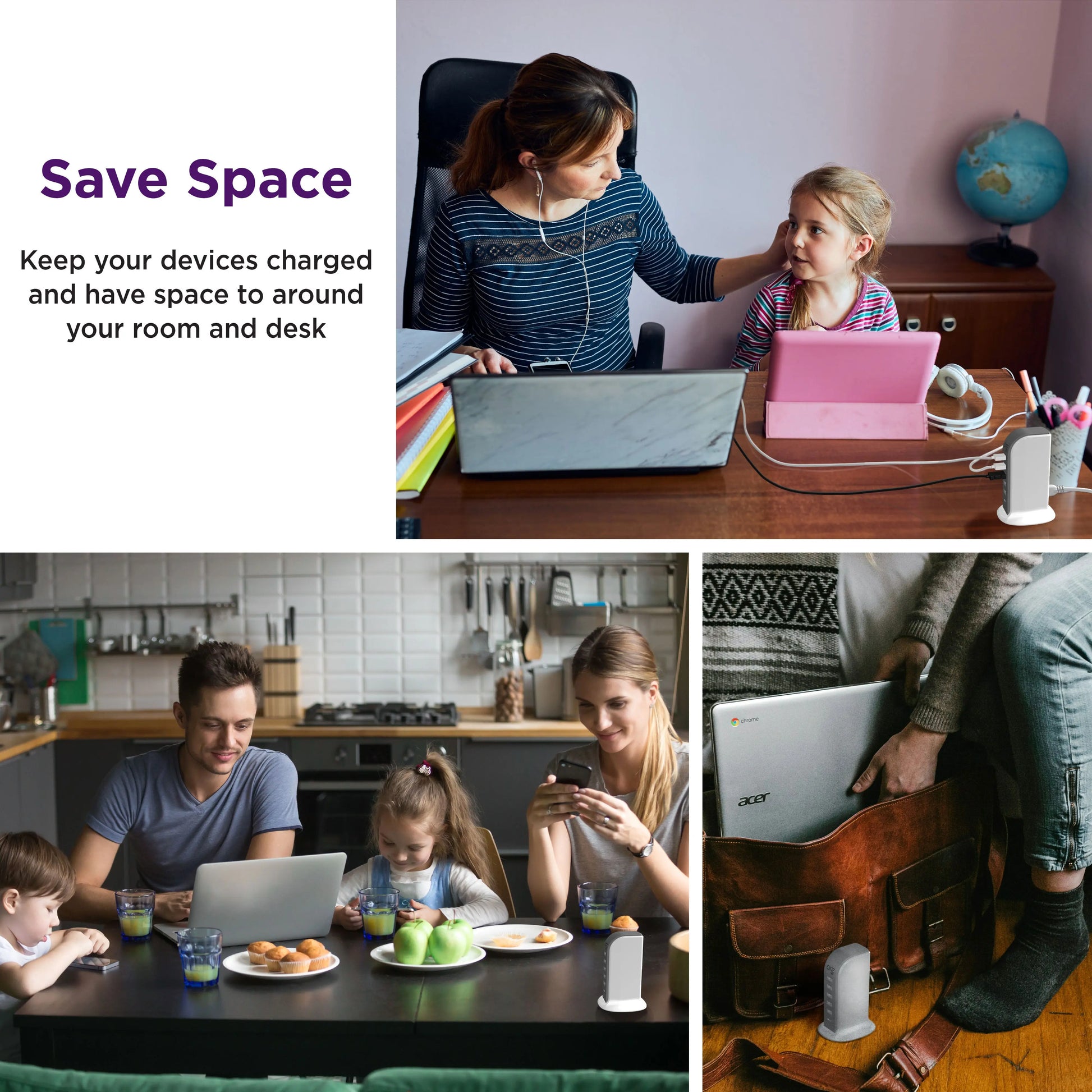 ONE Products 6 USB Port Desktop Charging Power Tower Hub (OPT061) - ProMounts