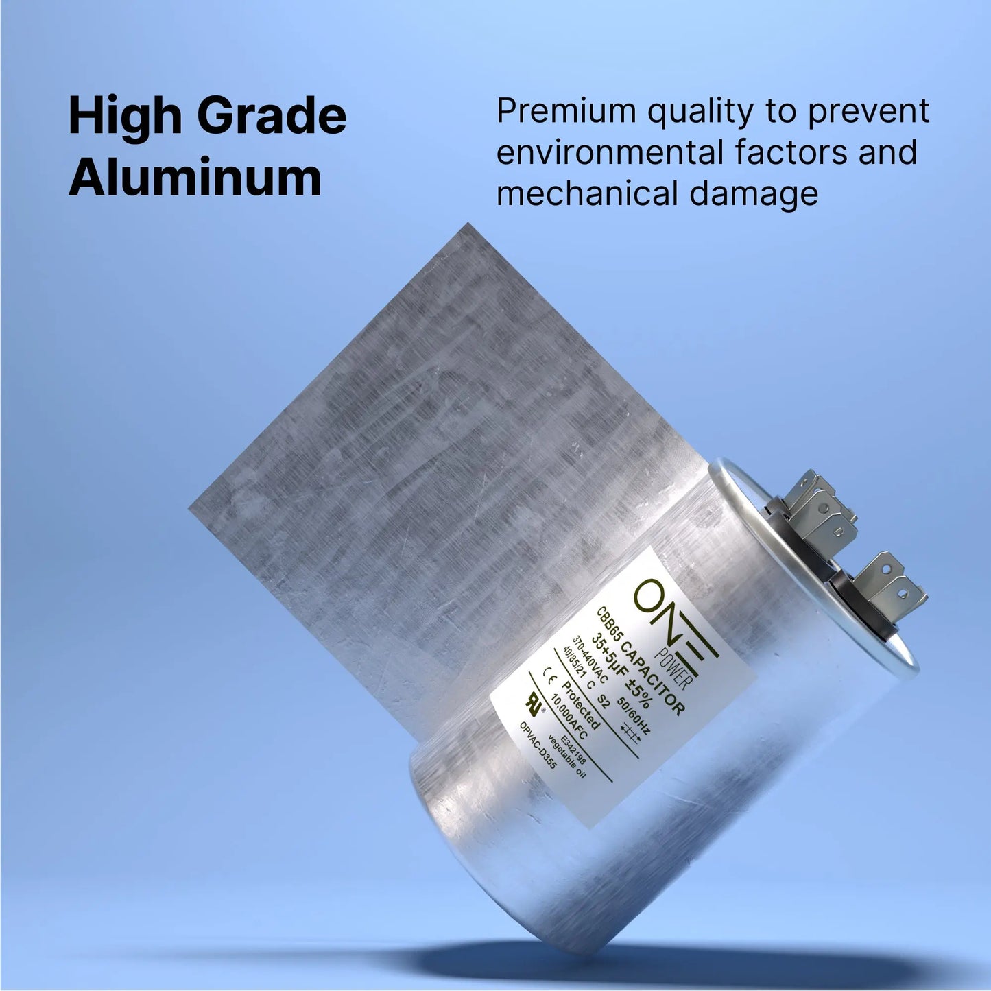 ONE Power CBB65 440-Volt 35/5-MFD Round Double Run Capacitor (OPCDR355) - ProMounts