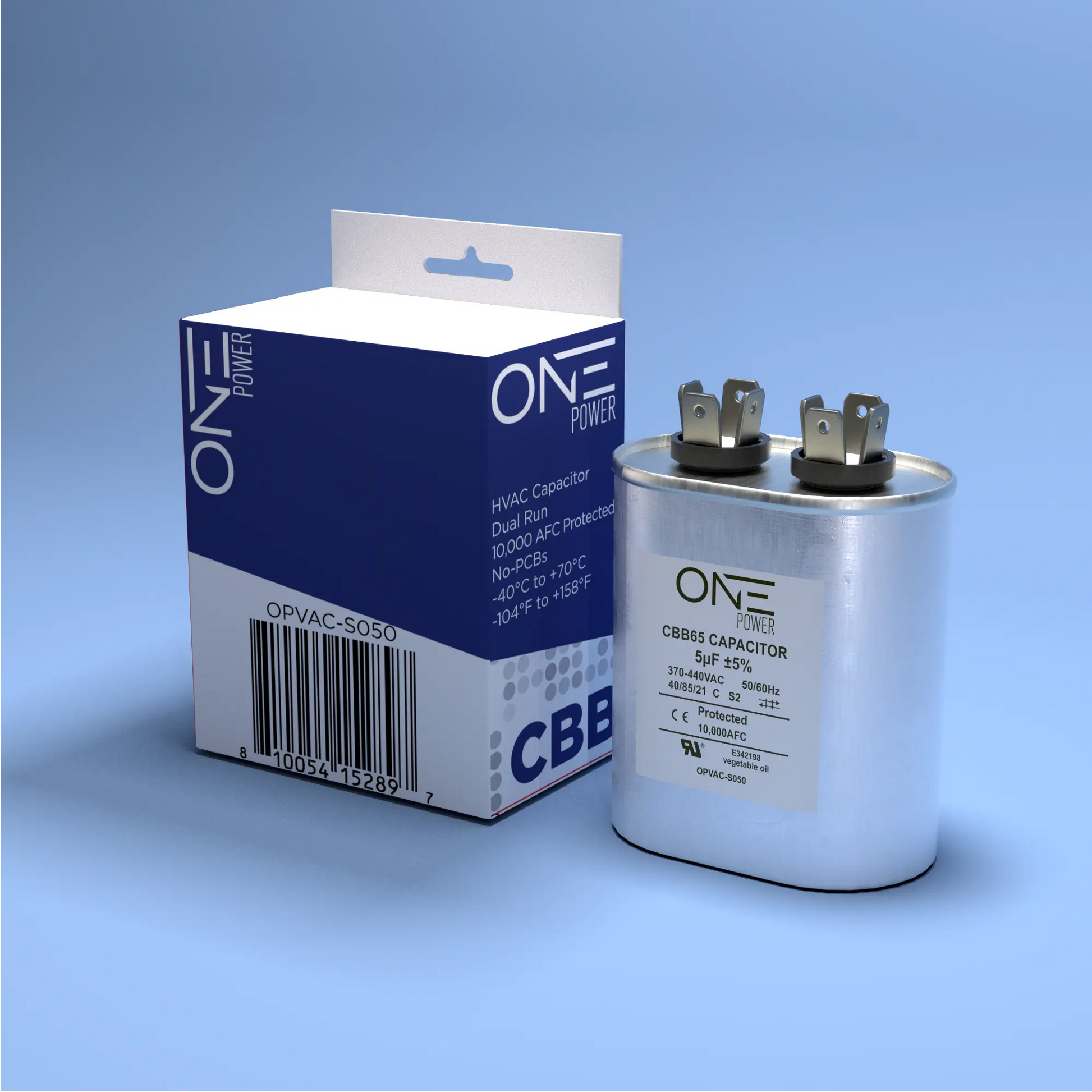 ONE Power 5-MFD, 370V or 440V Single Run A/C Capacitor 5 uF CBB65B Air Conditioner Capacitors for AC Unit Fan Motor Start or Heat Pump or Condenser Straight Cool (OPCSR5) - ProMounts