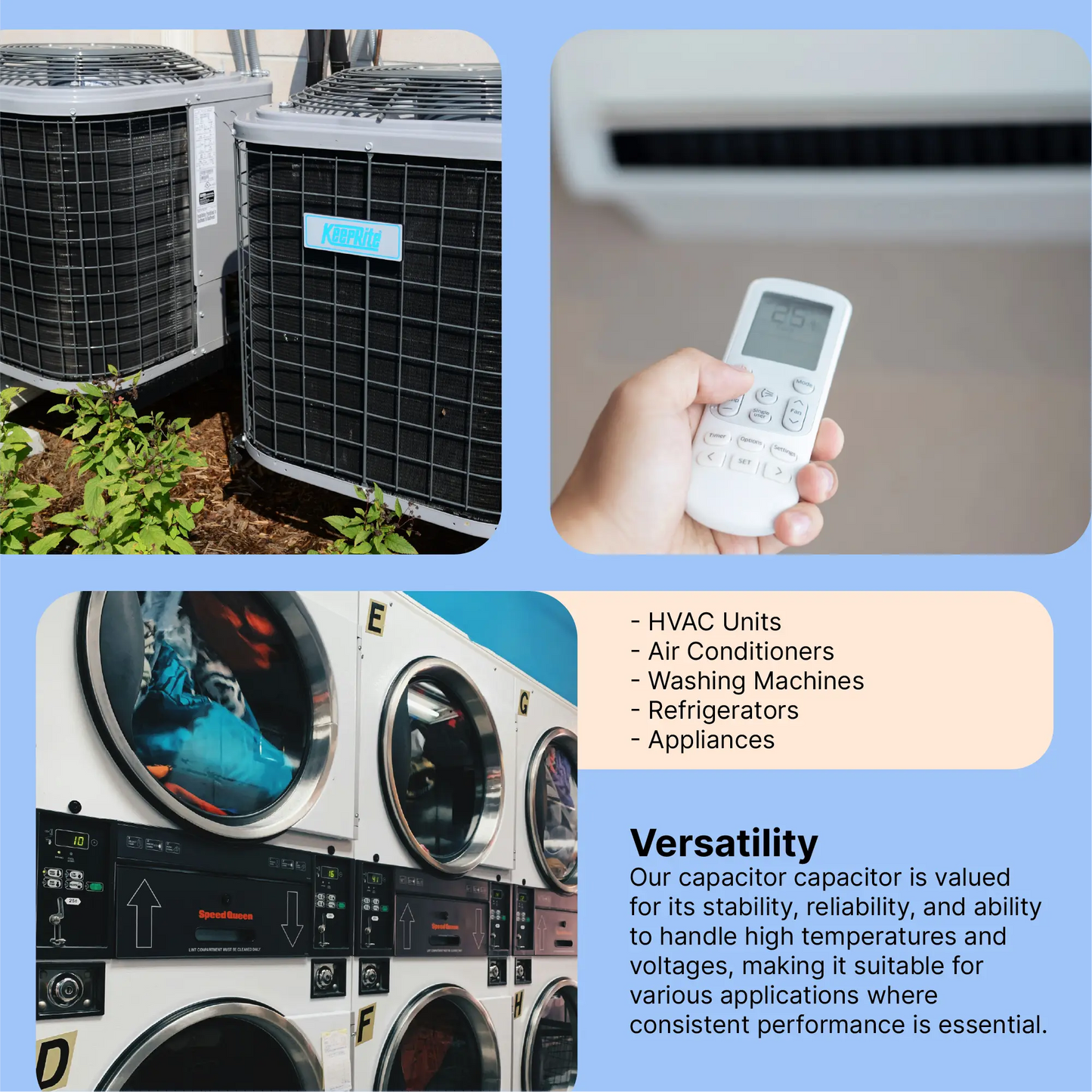 ONE Power 5-MFD, 370V or 440V Single Run A/C Capacitor 5 uF CBB65B Air Conditioner Capacitors for AC Unit Fan Motor Start or Heat Pump or Condenser Straight Cool (OPCSR5) - ProMounts