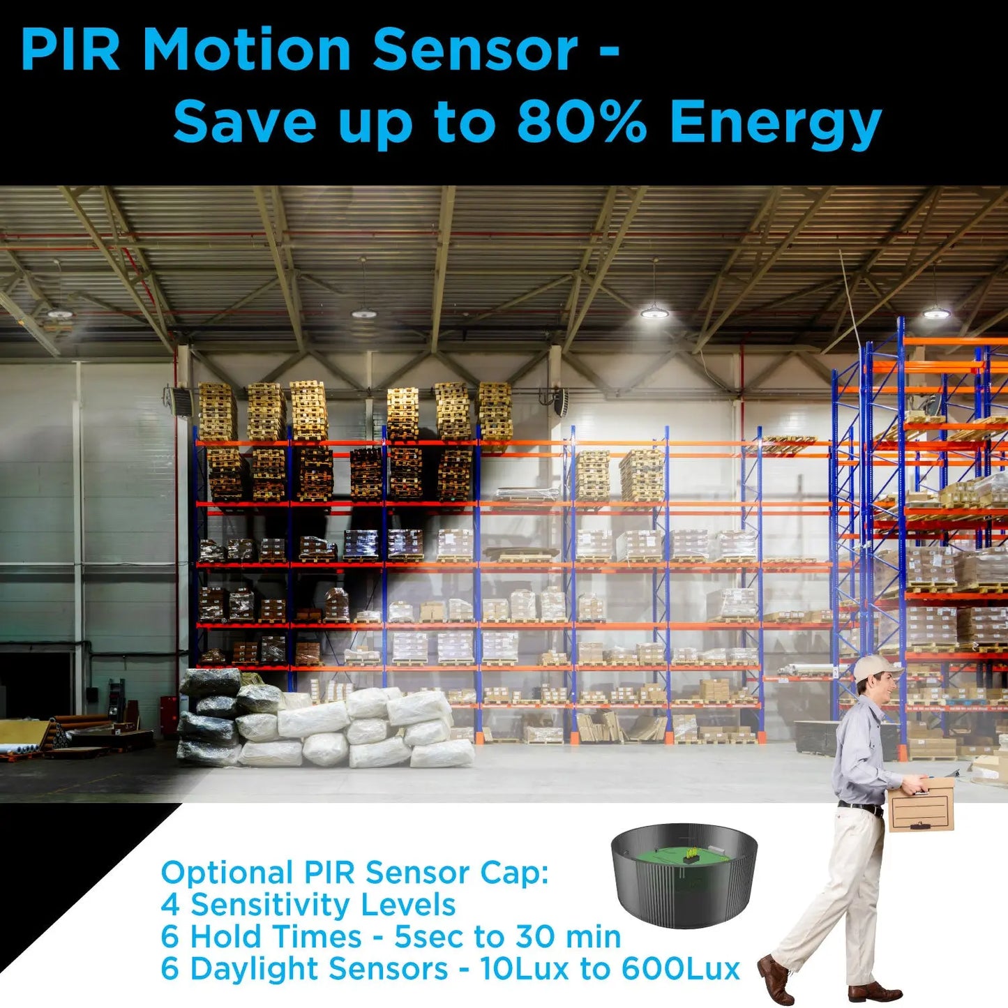 ONE Smart UFO High Bay LED Light, 6 Pack Commercial Bay Lighting with Motion Sensor for Garage/Warehouse/Gym , Remote Control, 150W 22500Lumen Energy Saving, UL Certified IP66 Waterproof - ProMounts