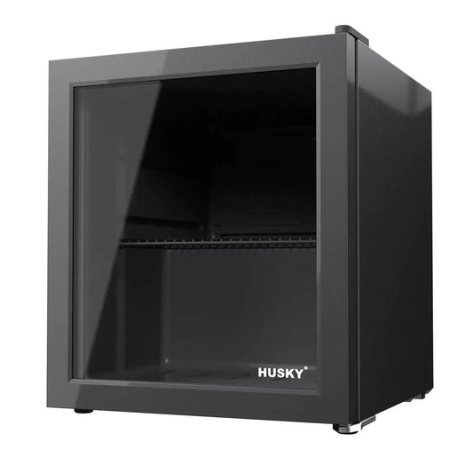 SnowLion Premium 46L Beverage Refrigerator 1.6 C.ft. Freestanding Counter-Top Mini Fridge With Glass Door in Black - ProMounts