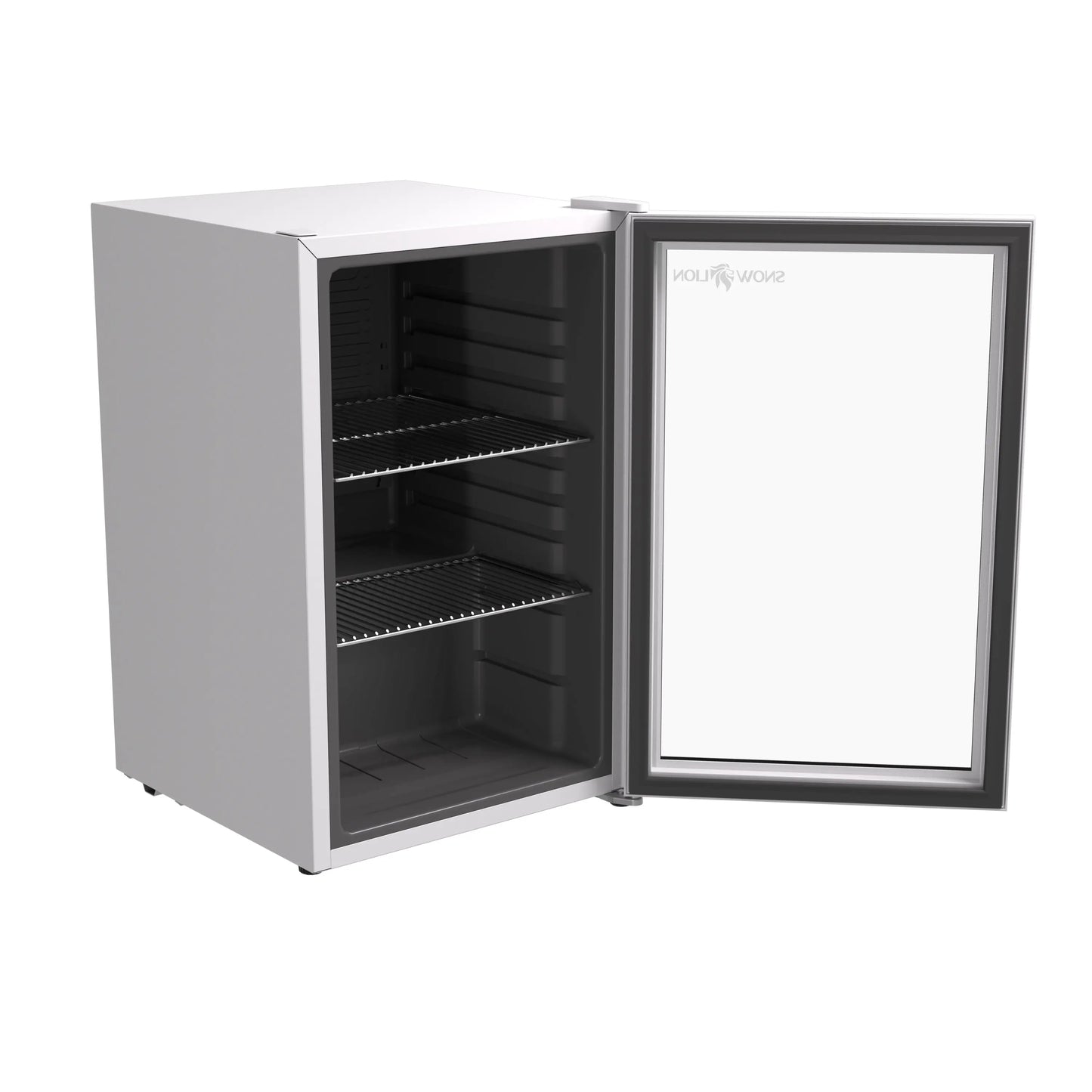 SnowLion Premium 69L Beverage Refrigerator 2.4 C.ft. Freestanding Mini Fridge With Glass Door in White - ProMounts