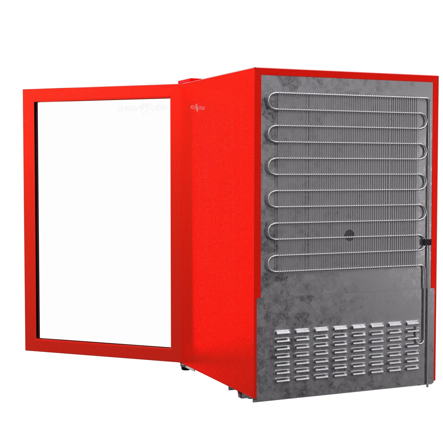 SnowLion Premium 131L Beverage Refrigerator 4.6 Cu.ft. Freestanding Mini Fridge With Glass Door in Red - ProMounts