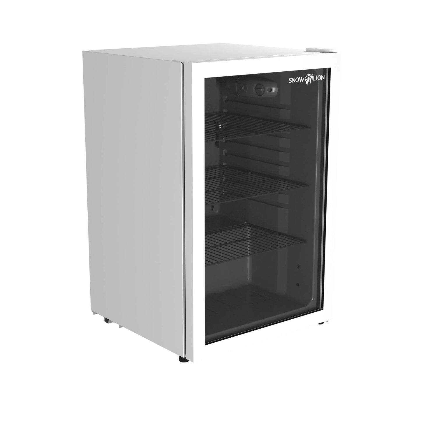 SnowLion Premium 131L Beverage Refrigerator 4.6 Cu.ft. Freestanding Mini Fridge With Glass Door in White - ProMounts