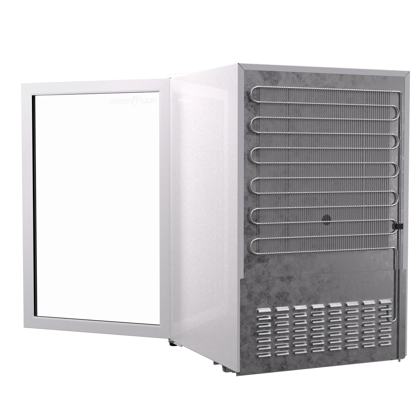 SnowLion Premium 131L Beverage Refrigerator 4.6 Cu.ft. Freestanding Mini Fridge With Glass Door in White - ProMounts