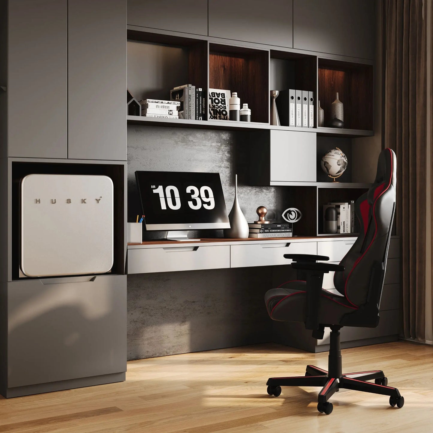 Husky Premium 43L Retro Style 1.5 C.ft. Freestanding Mini Fridge in White - ProMounts