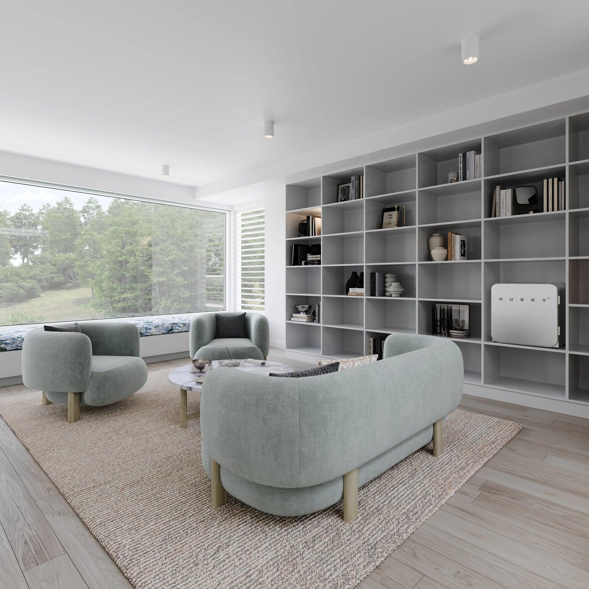 Husky Premium 43L Retro Style 1.5 C.ft. Freestanding Mini Fridge in White - ProMounts