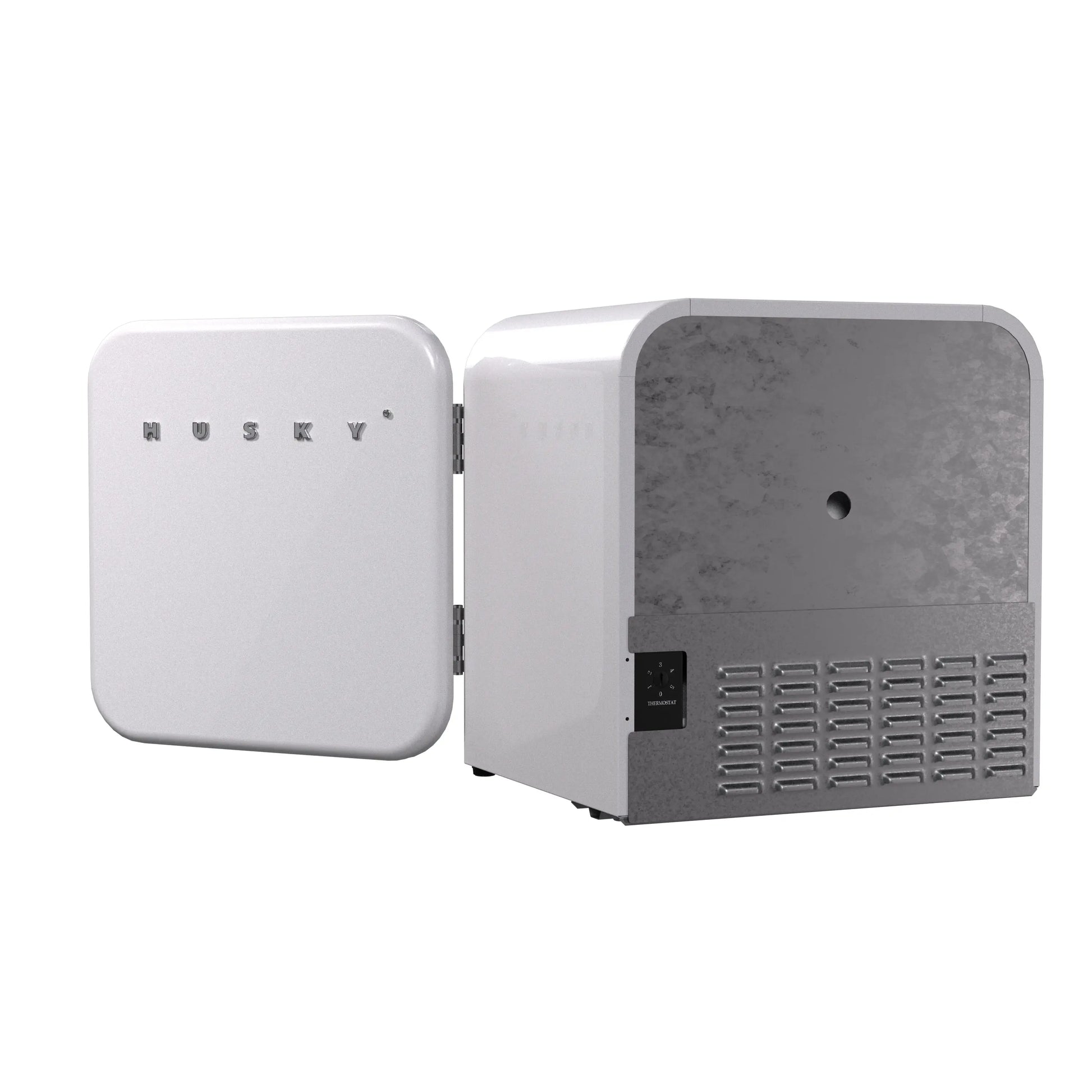 Husky Premium 43L Retro Style 1.5 C.ft. Freestanding Mini Fridge in White - ProMounts