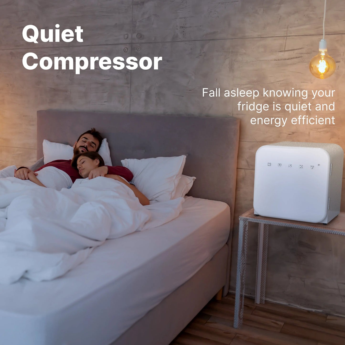 Husky Premium 43L Retro Style 1.5 C.ft. Freestanding Mini Fridge in White - ProMounts