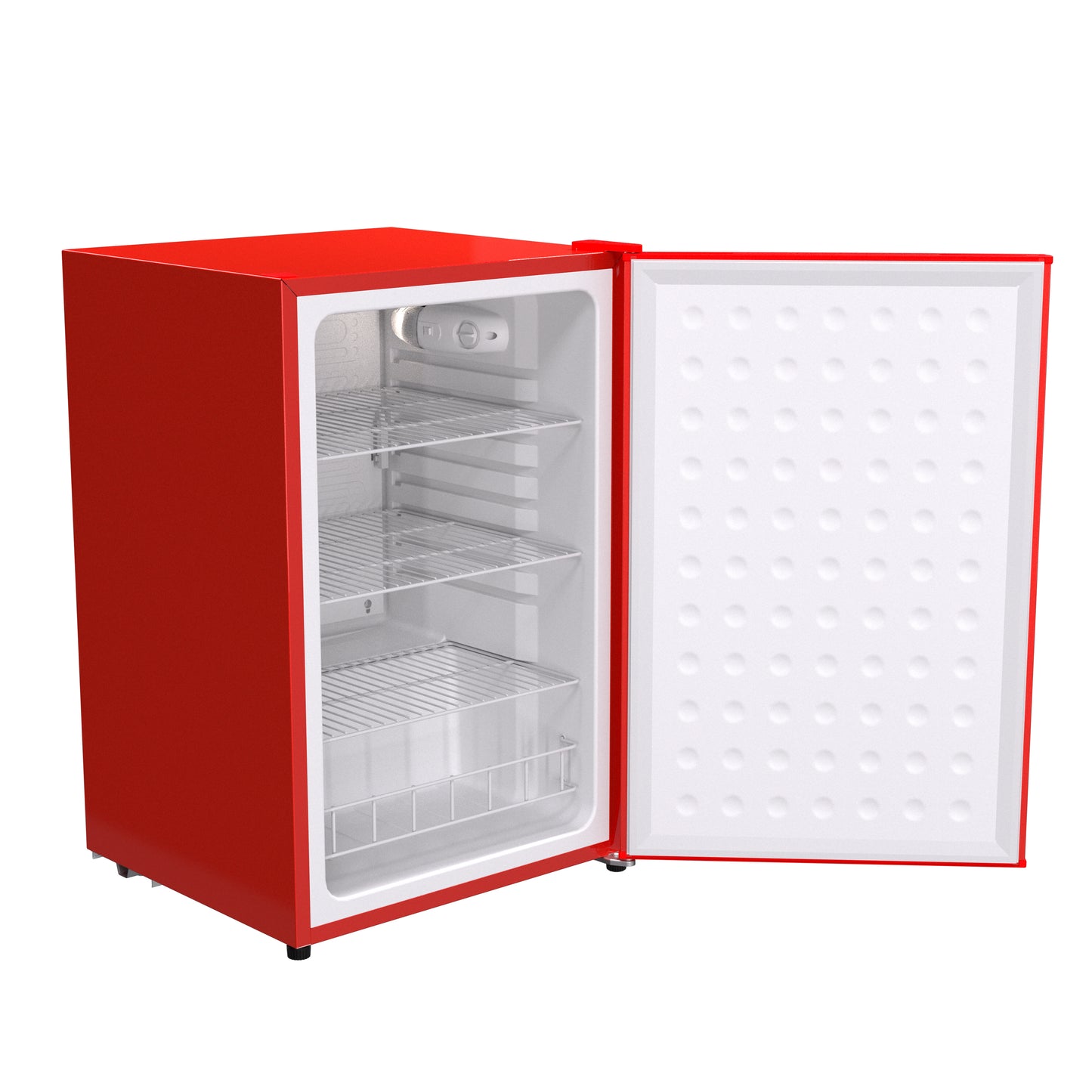 SnowLion Premium 122L Solid Door 4.3 Cu.ft. Freestanding Under-Counter Mini Fridge in Red - ProMounts