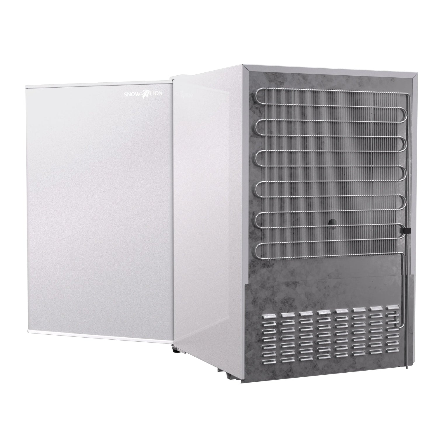 SnowLion Premium 122L Solid Door 4.3 Cu.ft. Freestanding Under-Counter Mini Fridge in White - ProMounts