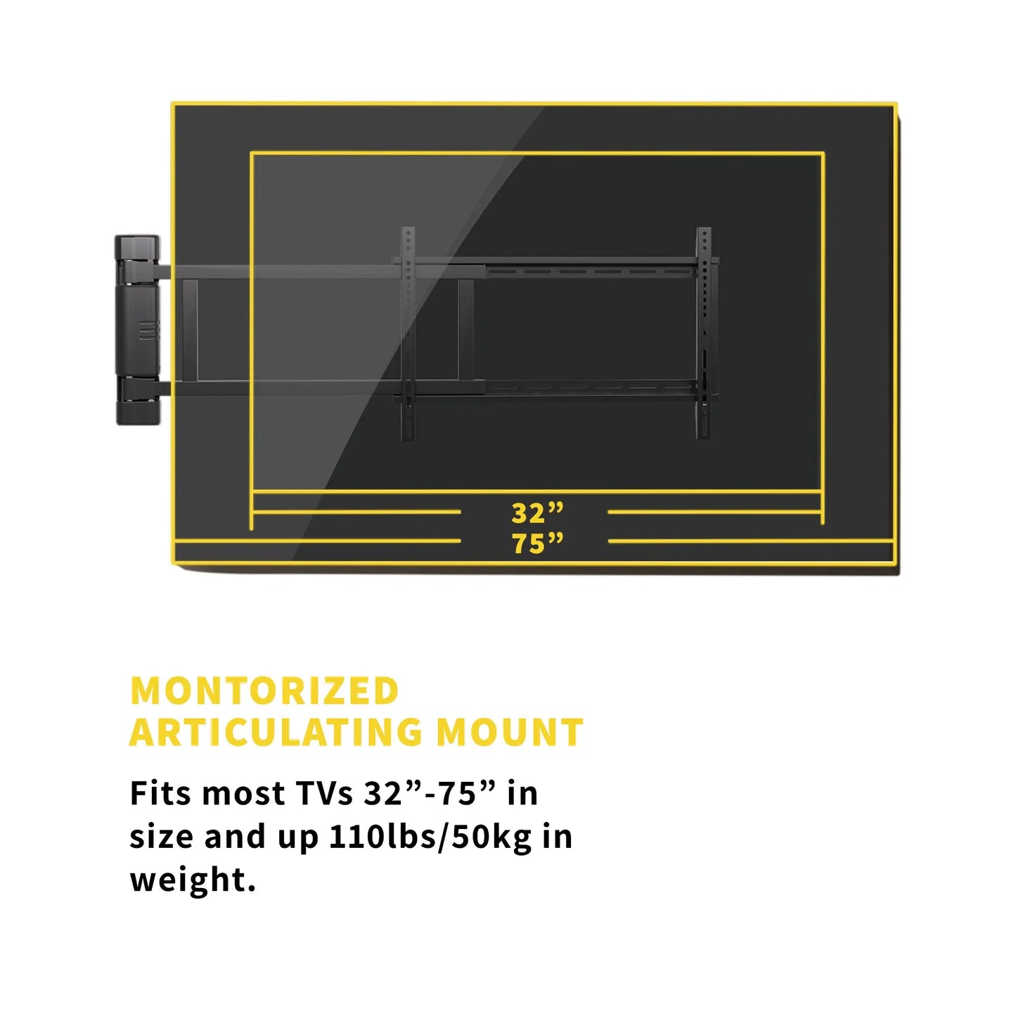 ProMounts Premium Articulating/Full Motion Motorized TV Wall Mount for TVs 32" - 75" Up to 110 lbs - ProMounts