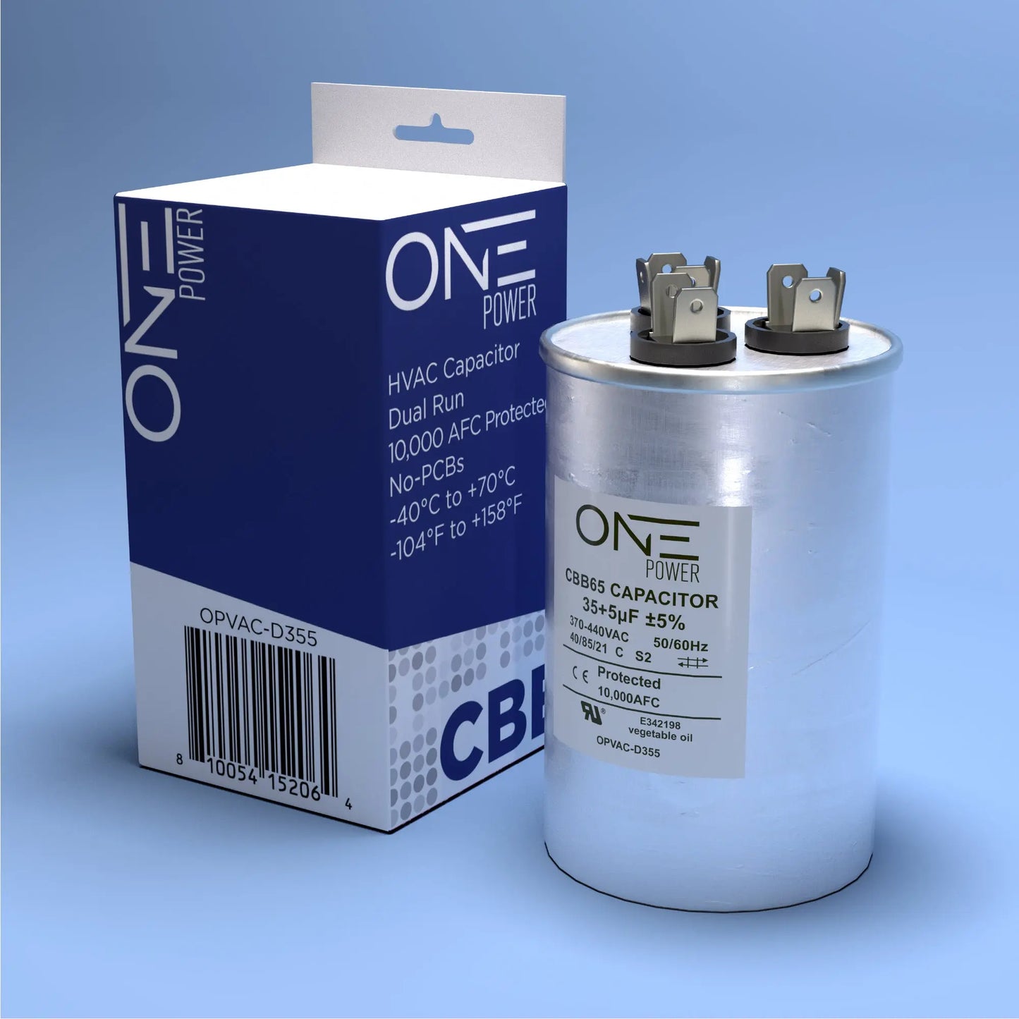 ONE Power CBB65 440-Volt 35/5-MFD Round Double Run Capacitor (OPCDR355) - ProMounts
