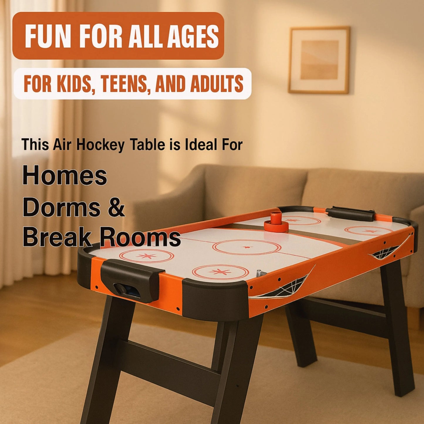 ProMounts Full-Size Air Hockey Table – Durable, Compact & Easy to Assemble for Game Room Fun (GS-AT-5193) ProMounts