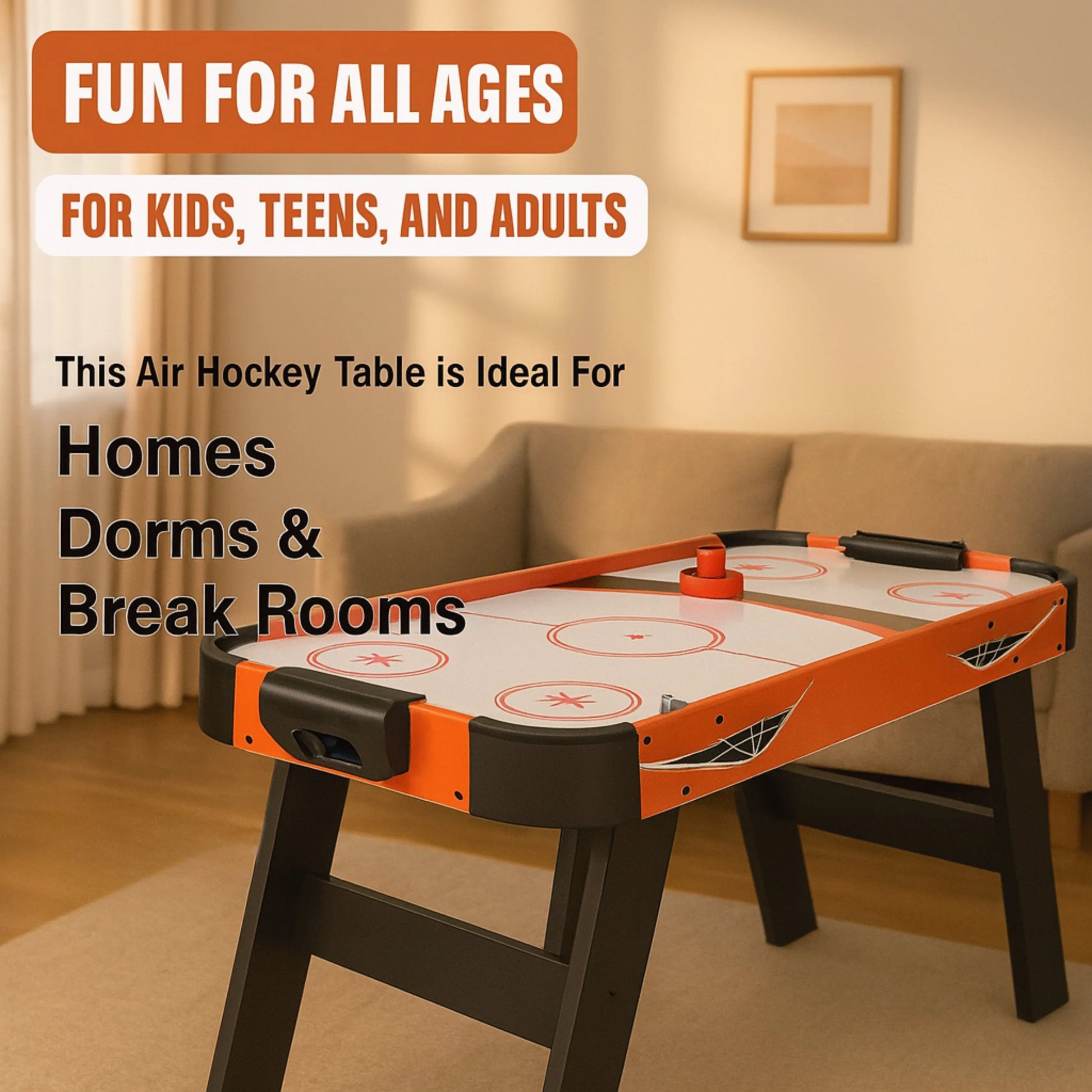 ProMounts Full-Size Air Hockey Table – Durable, Compact & Easy to Assemble for Game Room Fun (GS-AT-5193) ProMounts