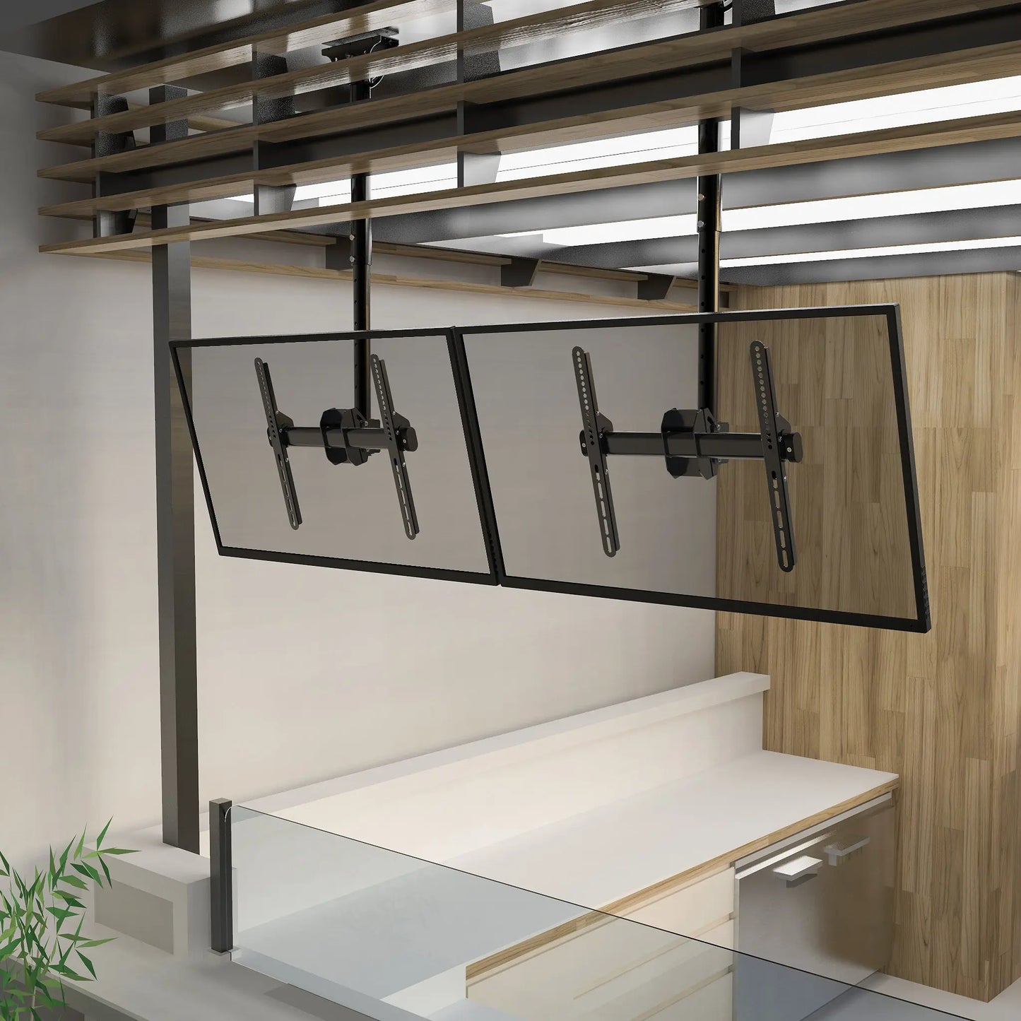 ProMounts Premium Ceiling Tilt/Swivel TV Ceiling Mount Fits Most 24-55 inch, Holds 110 lbs (UC-PRO210) ProMounts