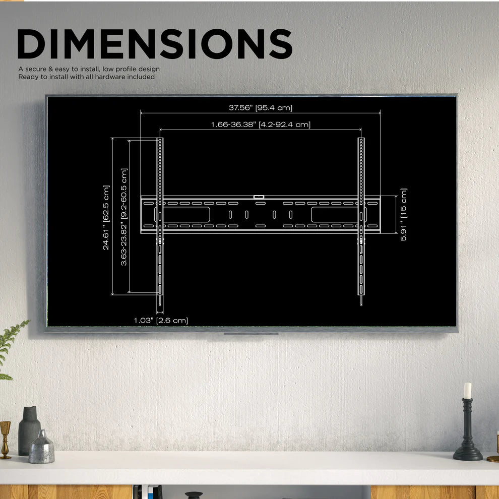 ProMounts Premium Flat / Fixed TV Wall Mount for 60" to 110" TVs Up to 165lbs (UF-PRO400) - ProMounts