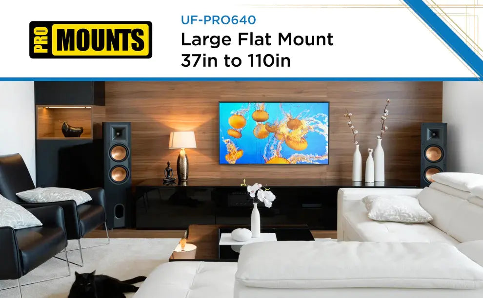 ProMounts  Premium Flat / Fixed TV Wall Mount for 37" to 110" TVs Up to 143lbs (UF-PRO640) - ProMounts