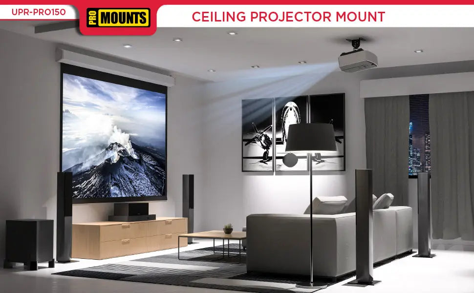ProMounts Universal Overhead Ceiling Projector Mount, Holds Up to 44lbs (UPR-PRO150) ProMounts
