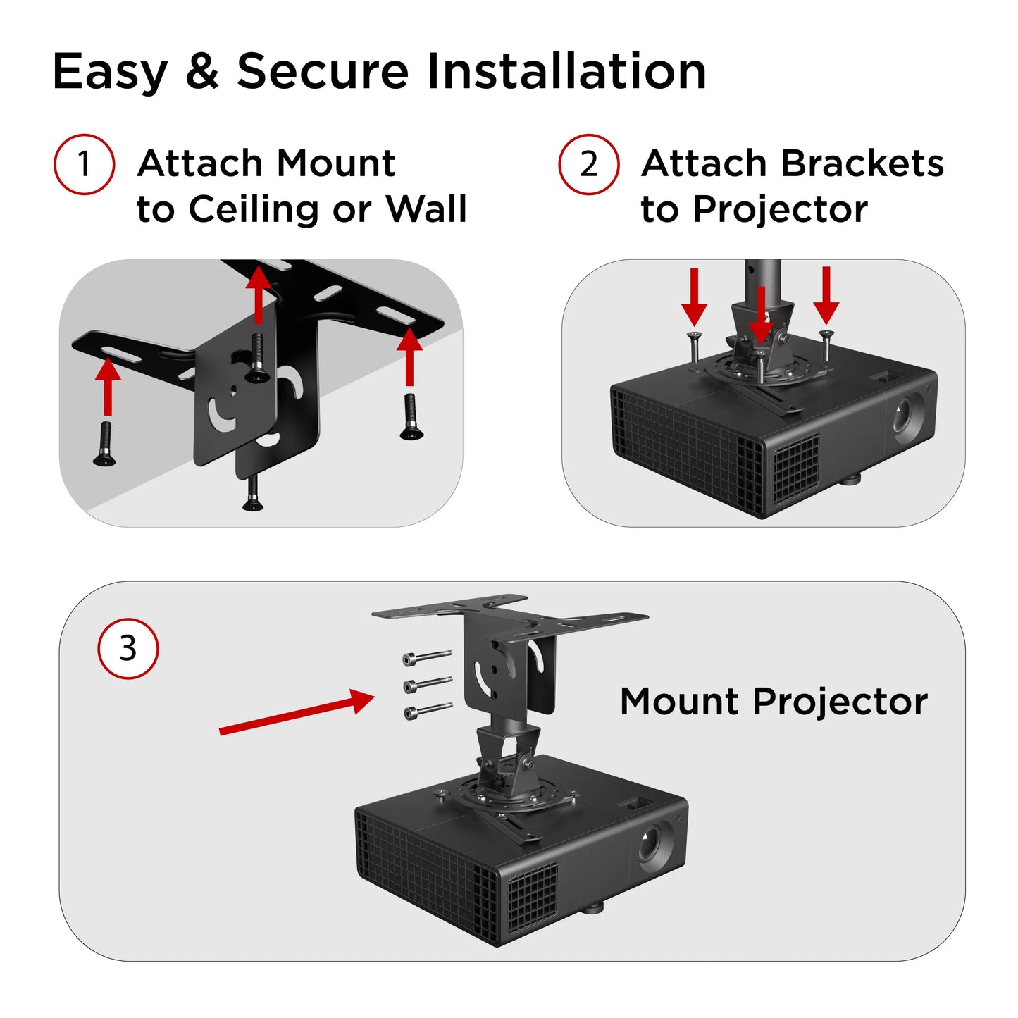 ProMounts Ceiling/Overhead Projector Mount Holds up to 44lbs (UC-PRO150) - ProMounts