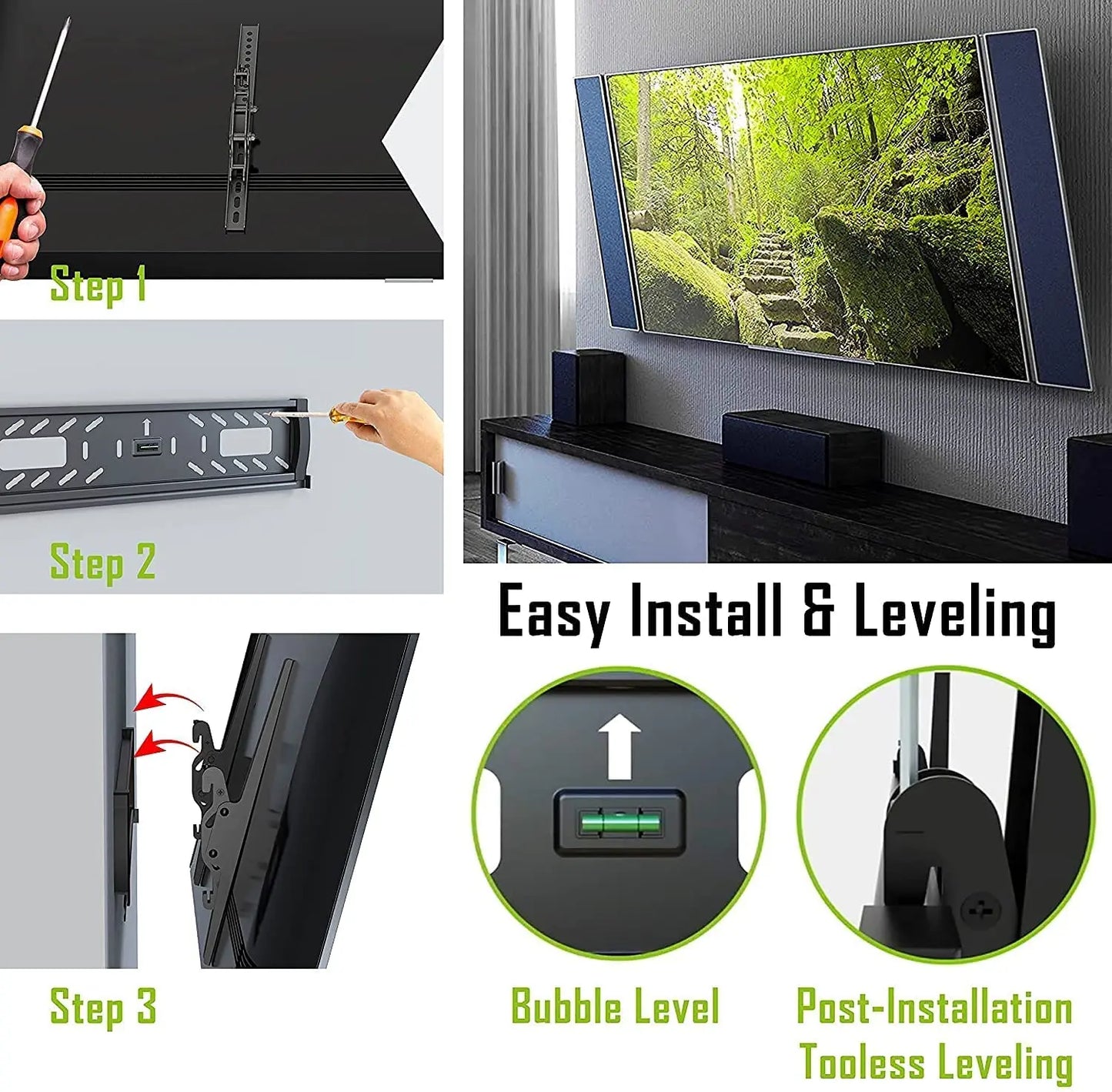 ProMounts Tilting TV Wall Mount for 32”-60” Screens, Holds up to 120lbs (AMT4401) - ProMounts