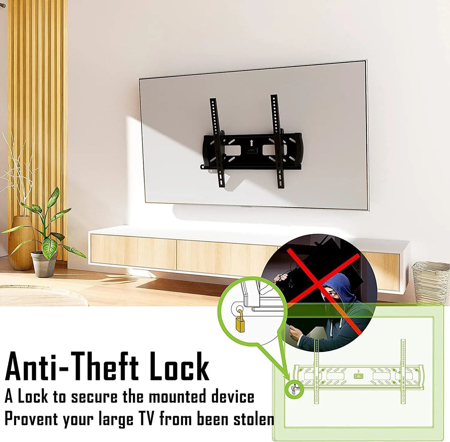 ProMounts Tilting TV Wall Mount for 32”-60” Screens, Holds up to 120lbs (AMT4401) - ProMounts