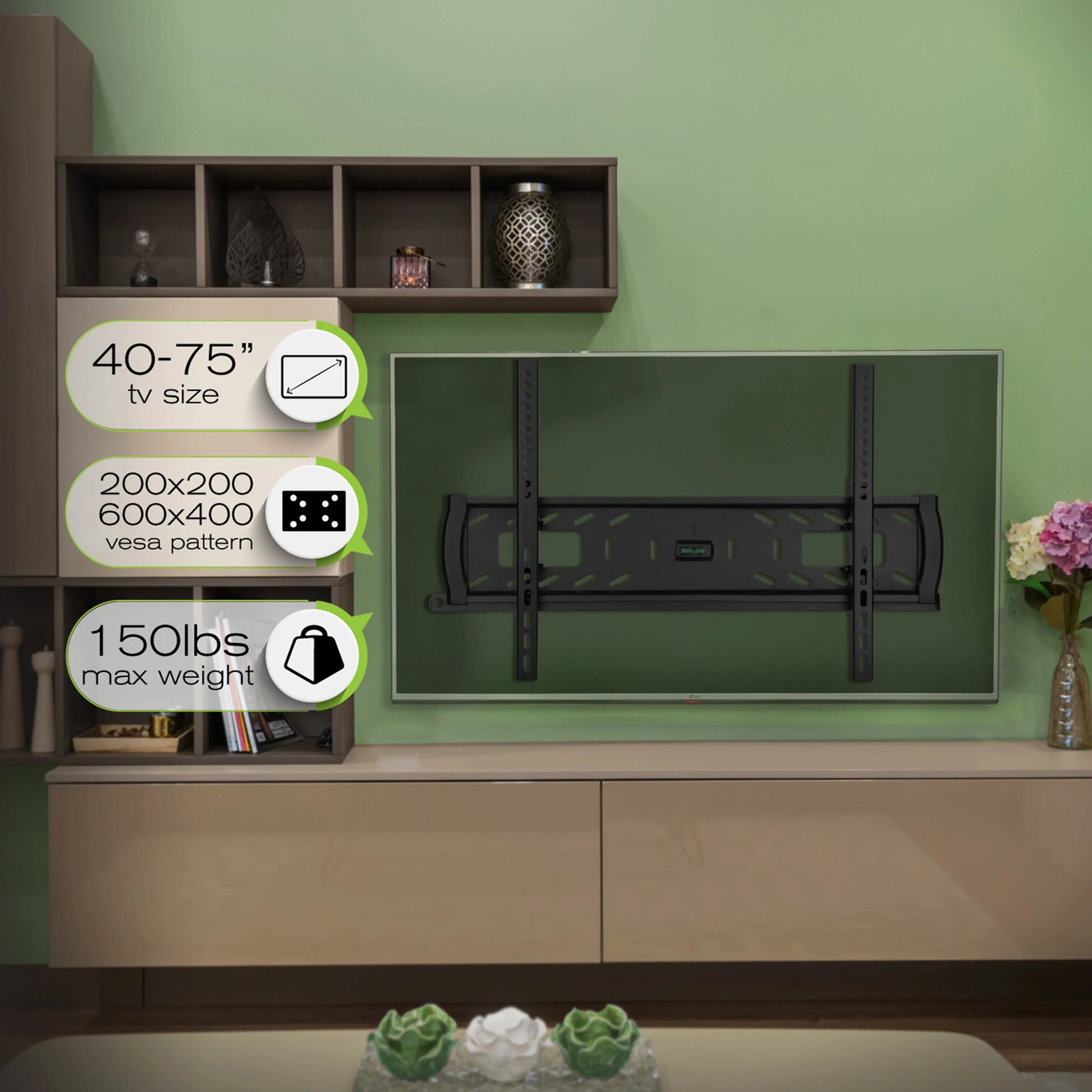 ProMounts Tilting TV Wall Mount for 40" to 75" TVs Holds up to 150Ibs (AMT6401) ProMounts