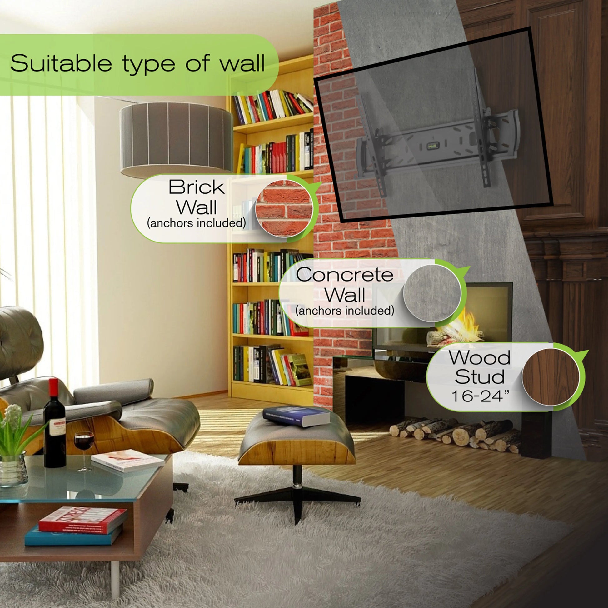 ProMounts Tilting TV Wall Mount for 40" to 75" TVs Holds up to 150Ibs (AMT6401) ProMounts