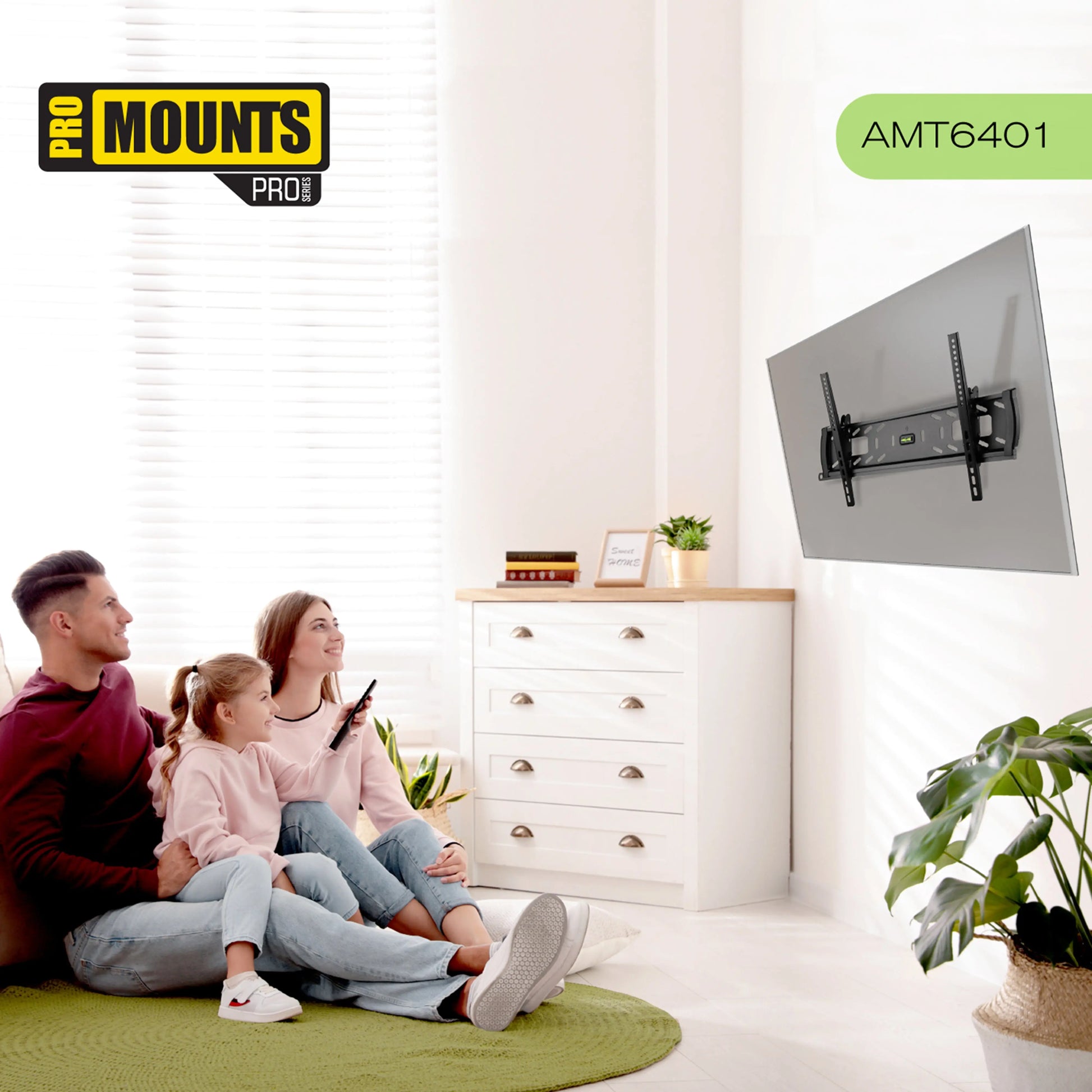 ProMounts Tilting TV Wall Mount for 40" to 75" TVs Holds up to 150Ibs (AMT6401) ProMounts