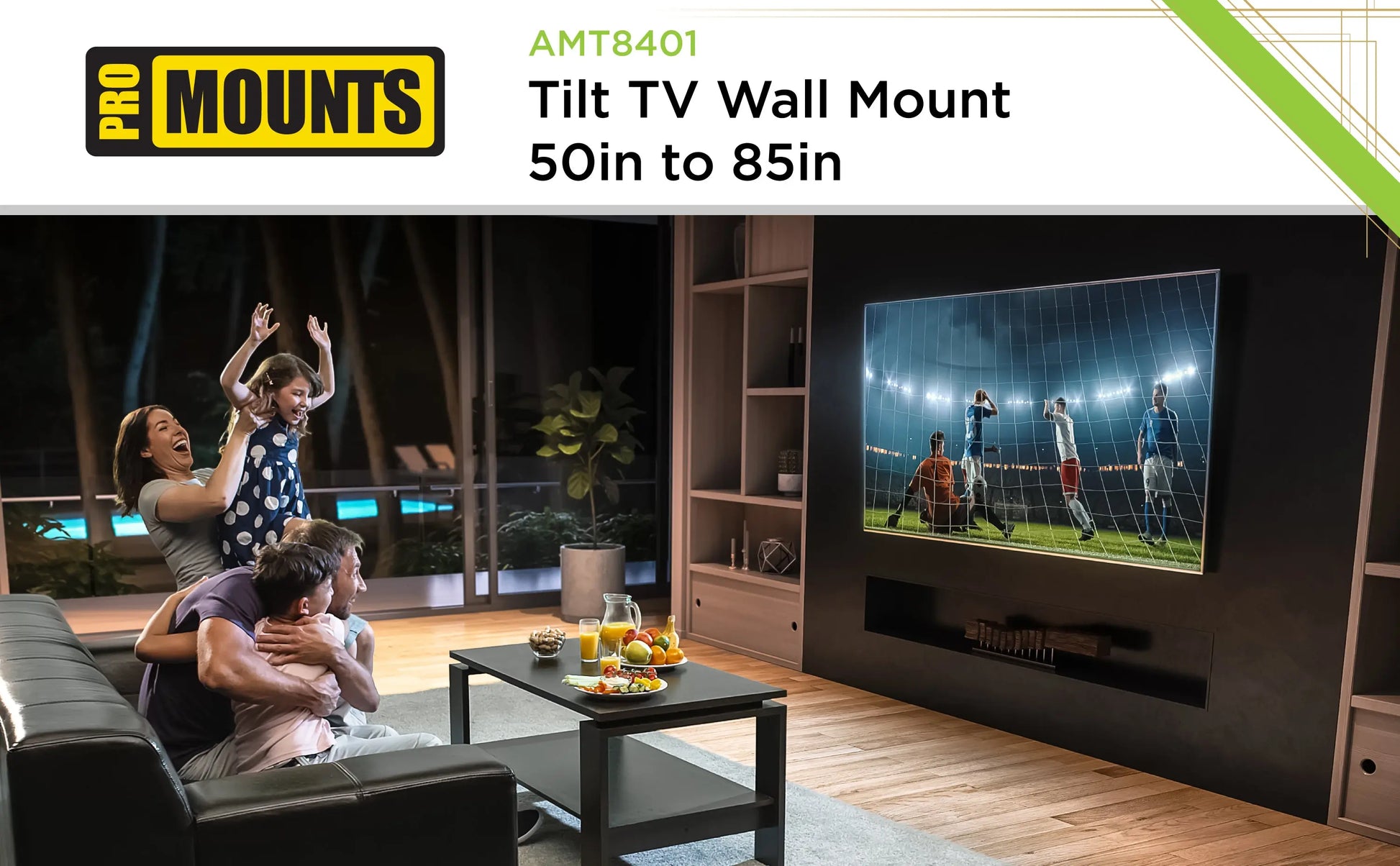ProMounts Tilting TV Mount for 50" to 85" TVs Holds up to 99Ibs (AMT8401) - ProMounts