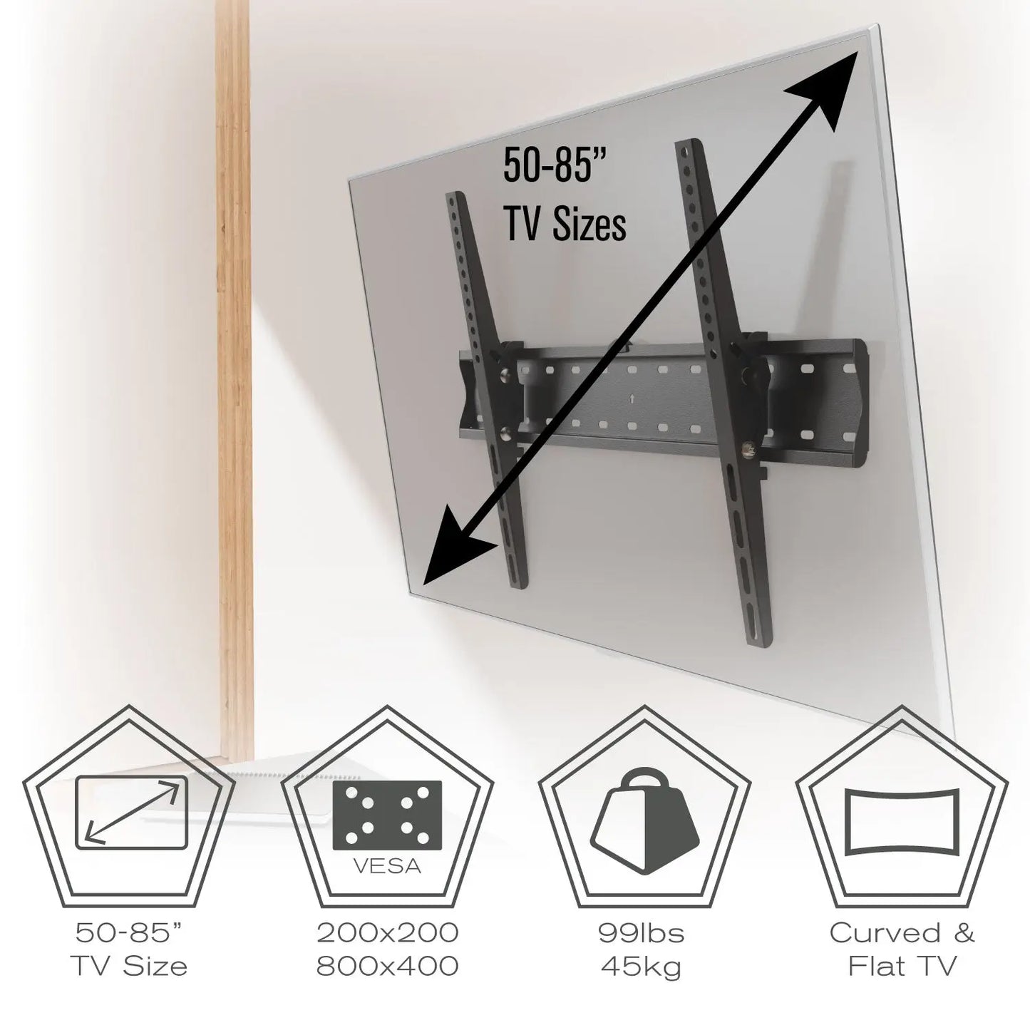 ProMounts Tilting TV Mount for 50" to 85" TVs Holds up to 99Ibs (AMT8401) - ProMounts
