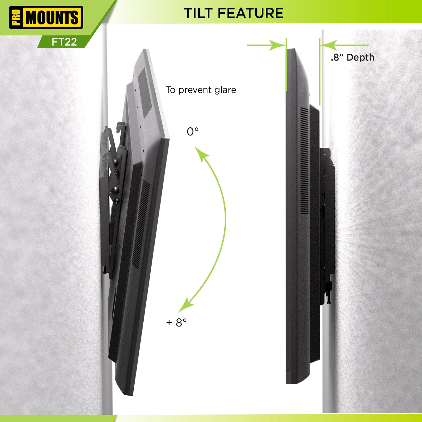 ProMounts Tilting TV Wall Mount for 13" to 47" TVs, Holds up to 44lbs (FT22) ProMounts