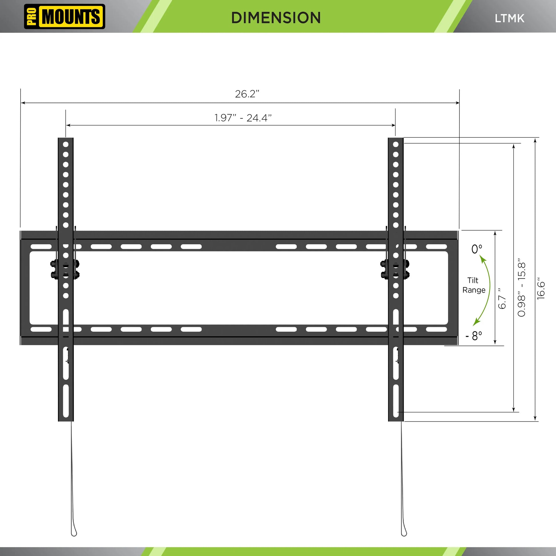 ProMounts Tilting TV Wall Mount for 42"-75" Screens Holds up to 100 lbs with HDMI Cable and Screen Cleaner (LTMK) ProMounts