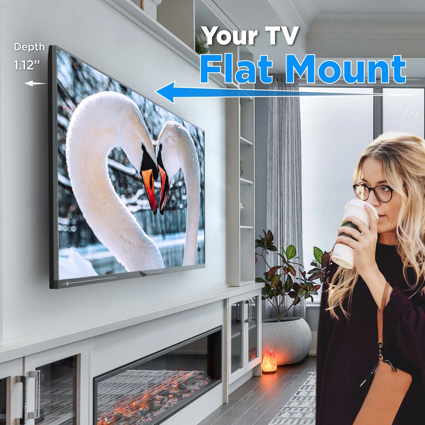 ProMounts Flat / Fixed TV Wall Mount for 42" to 80" TVs, holds up to 143 lbs.(MF642) ProMounts